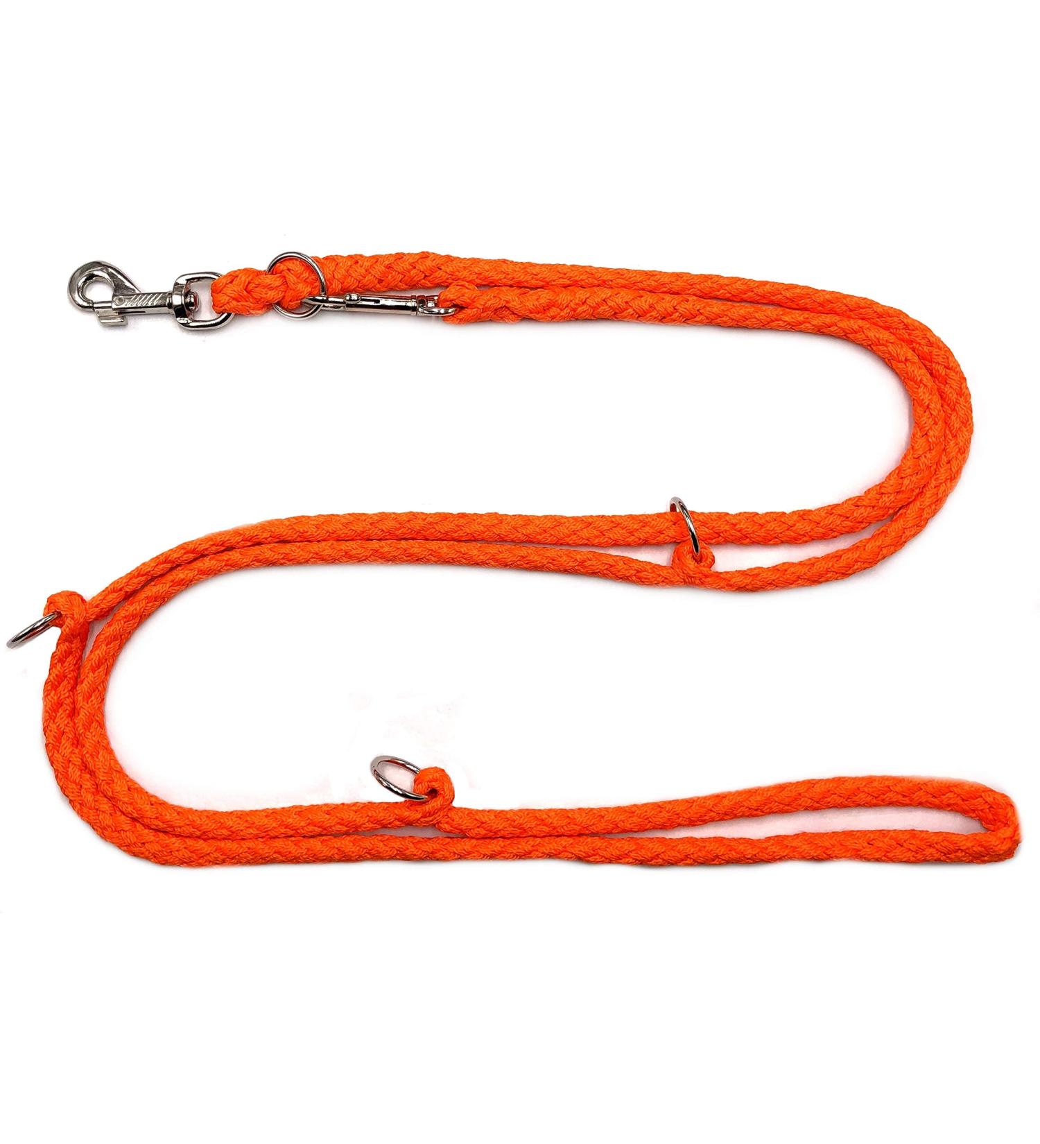 Dog leash double leash training leash for medium dogs up to 45 kg over 39 colors very stable (2.40 m orange) 2.40 m orange