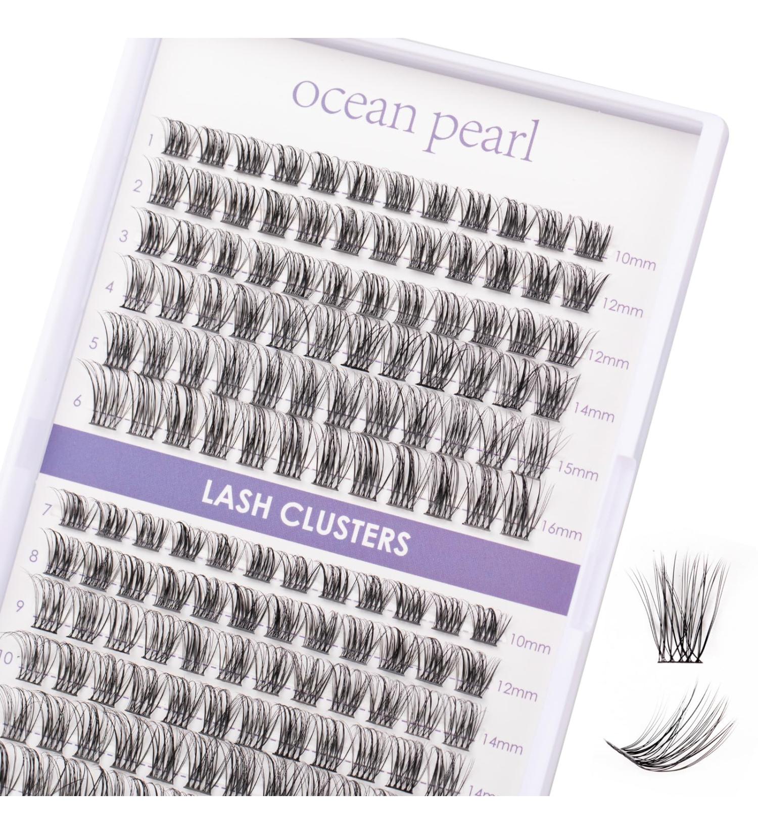 Cluster Lashes 144 Pcs Individual Eyelash Extensions - 10/12/14/15/16mm C/CC/D Curl - Thin Band, Reusable & Natural Soft - OP20 - Buy Online on SooperMarket.com