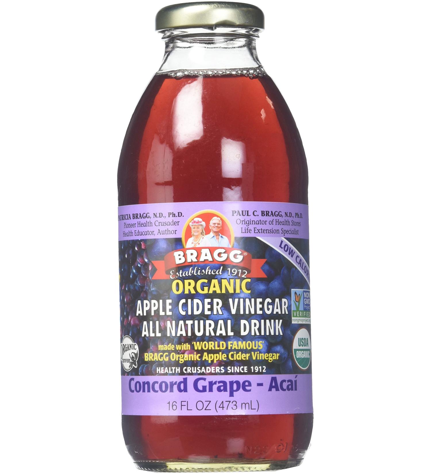 Bragg Apple Cider Grape & Acai 16oz - Pack of 12 | Organic ACV Drink - Buy Online on SooperMarket.com