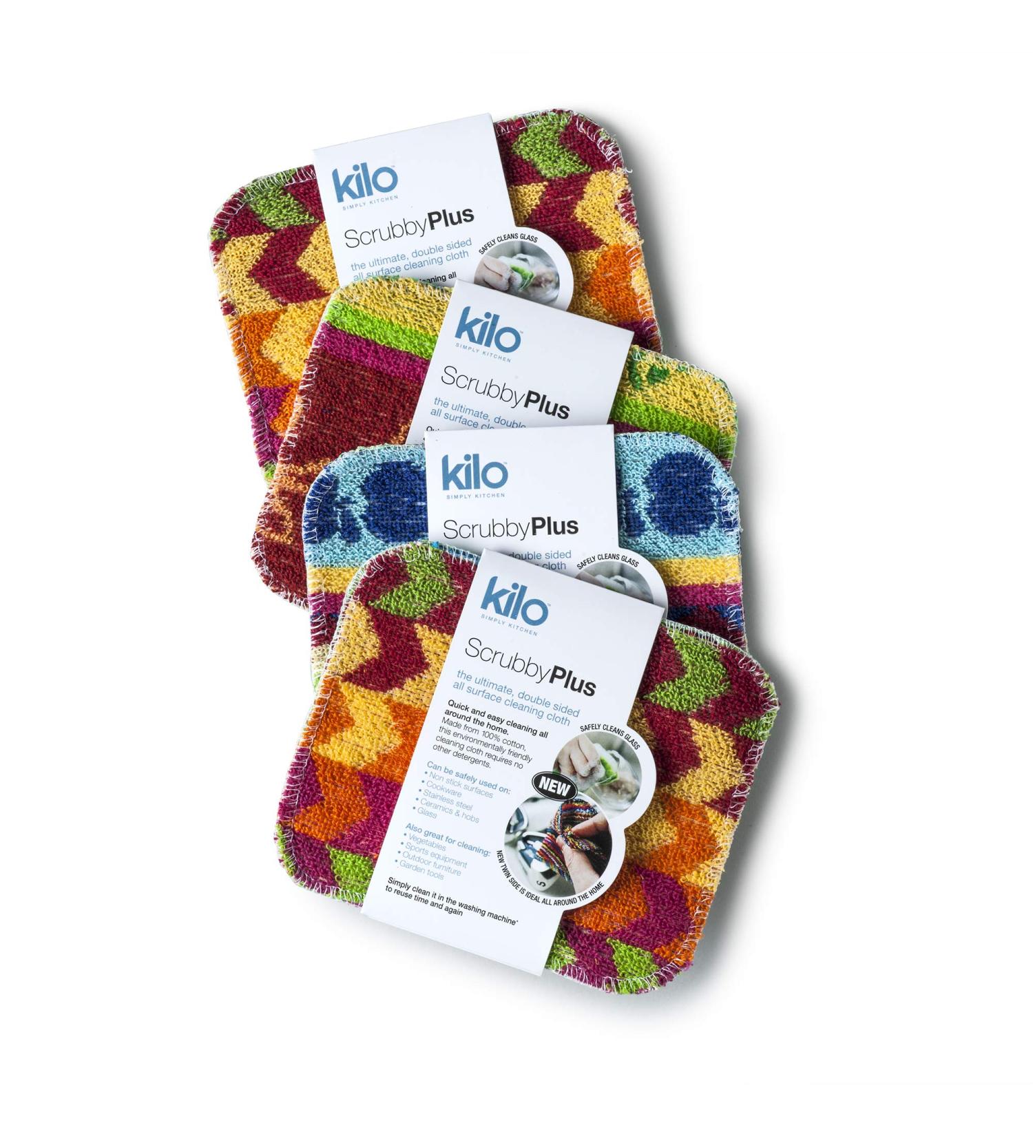 Kilo Scrubby Plus Non-Scratch Scourer & Cleaning Cloth Set - Multi-Purpose (4-Pack) - Buy Online on SooperMarket.com