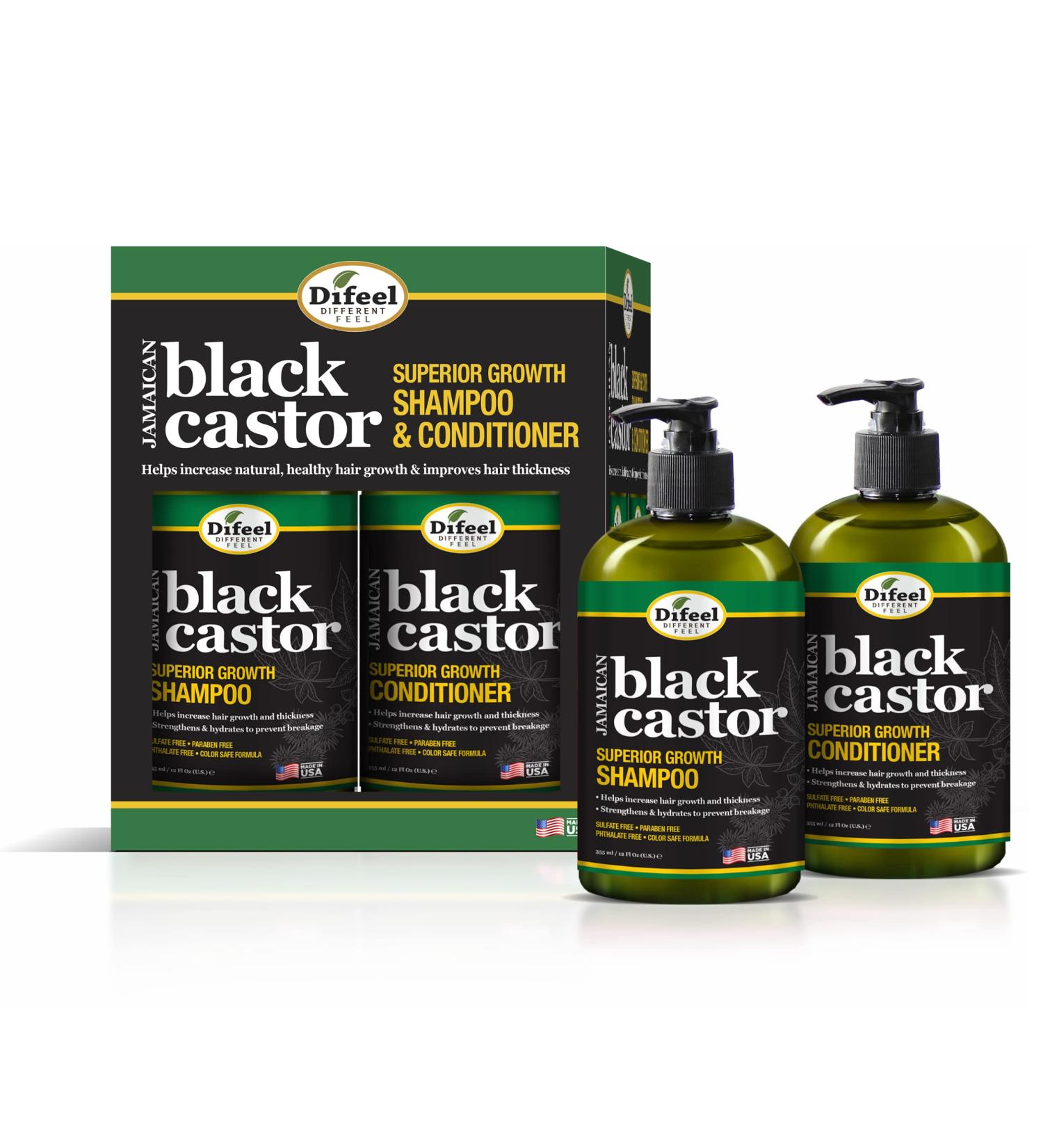Difeel Superior Growth Jamaican Black Castor Shampoo & Conditioner Gift Set | 12 oz | 2-PC Boxed Set - Nourish & Strengthen Hair - Buy Online on SooperMarket.com