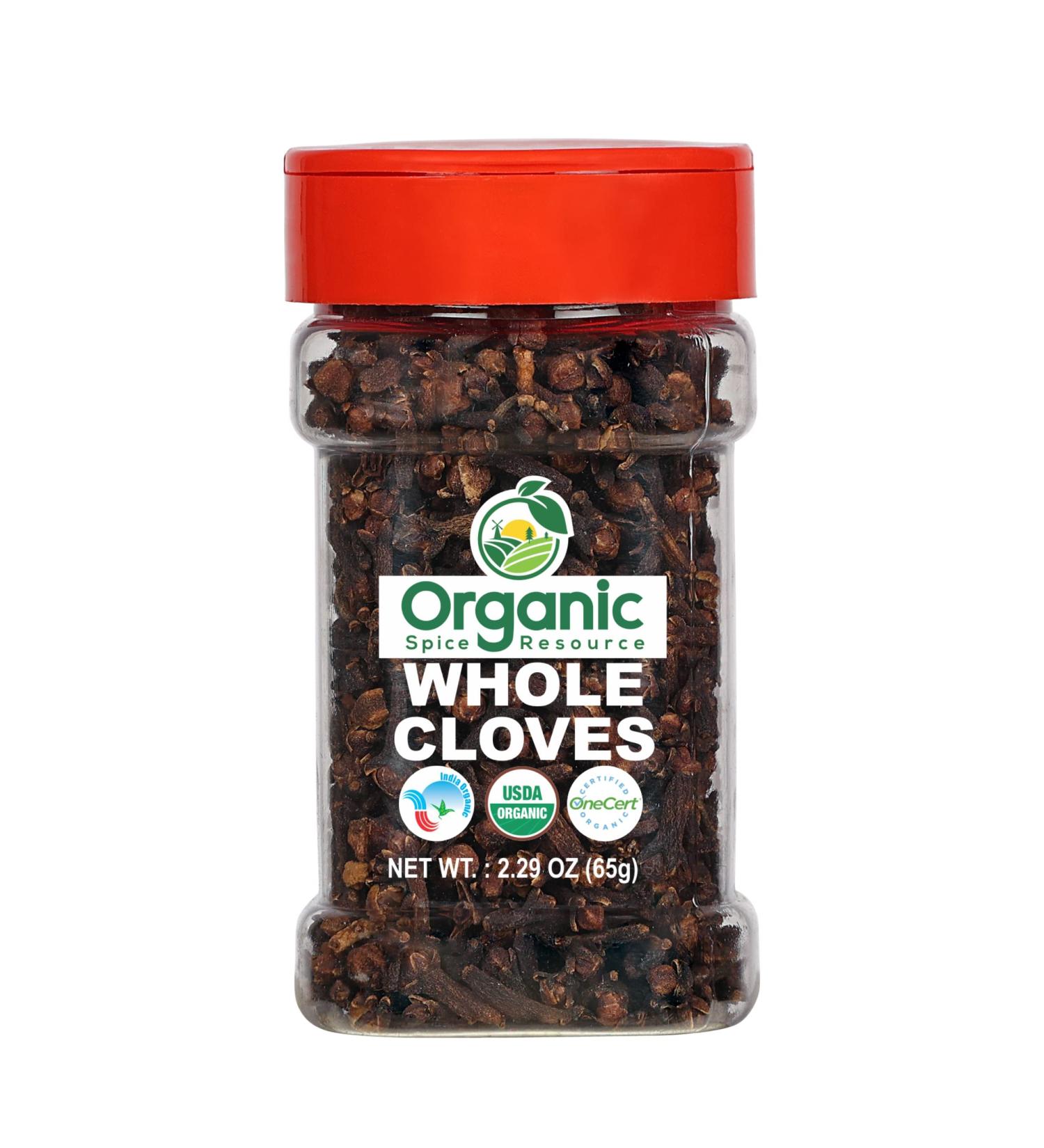 Organic Whole Cloves 2.29 oz (65g) | USDA Organic, Vegan, Non-GMO | Natural Blend from India | 100% Raw by SHOPOSR - Buy Online on SooperMarket.com