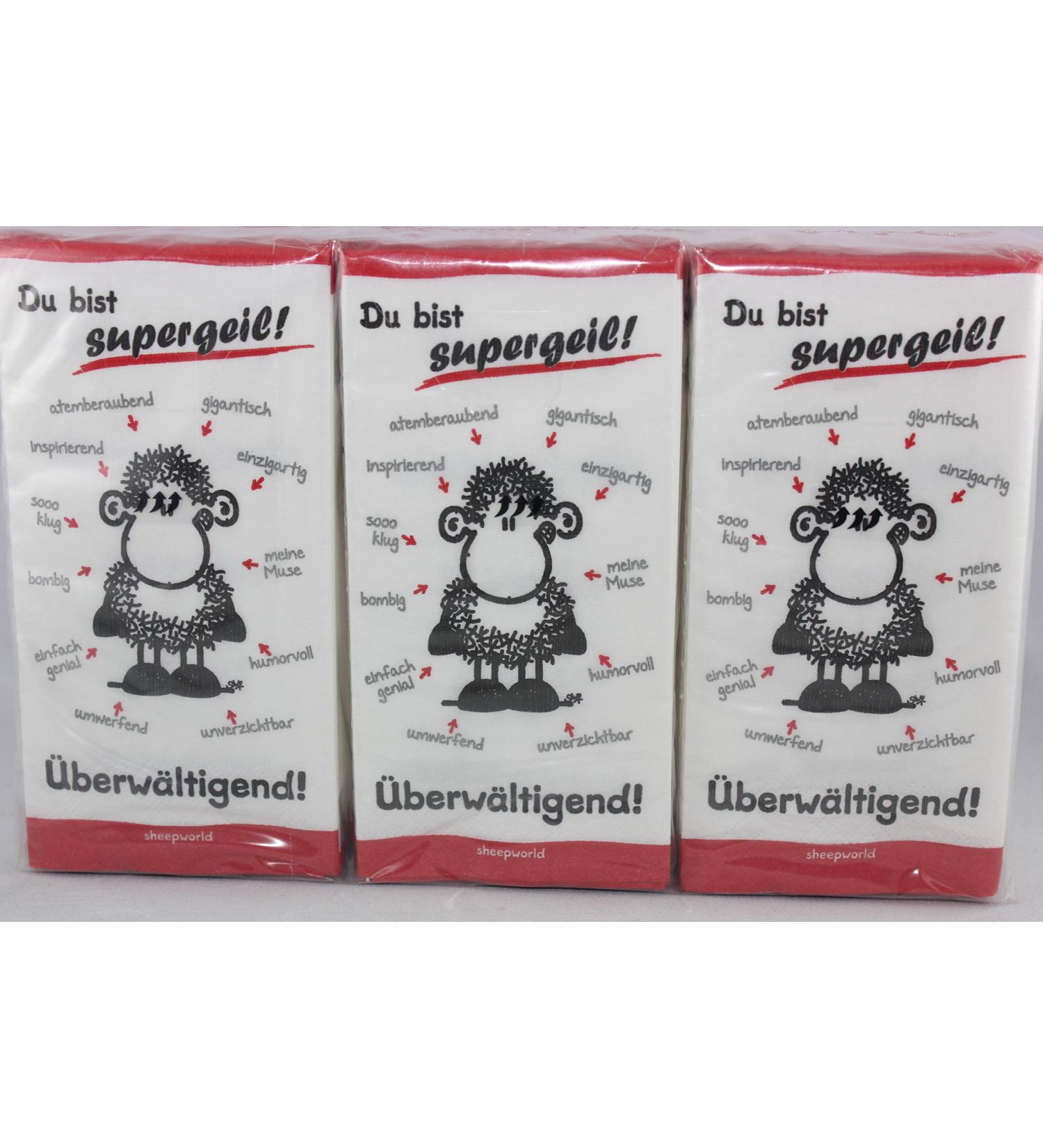 Sheepworld - 43500 - Paper handkerchiefs 6 packs of 10 you are awesome
