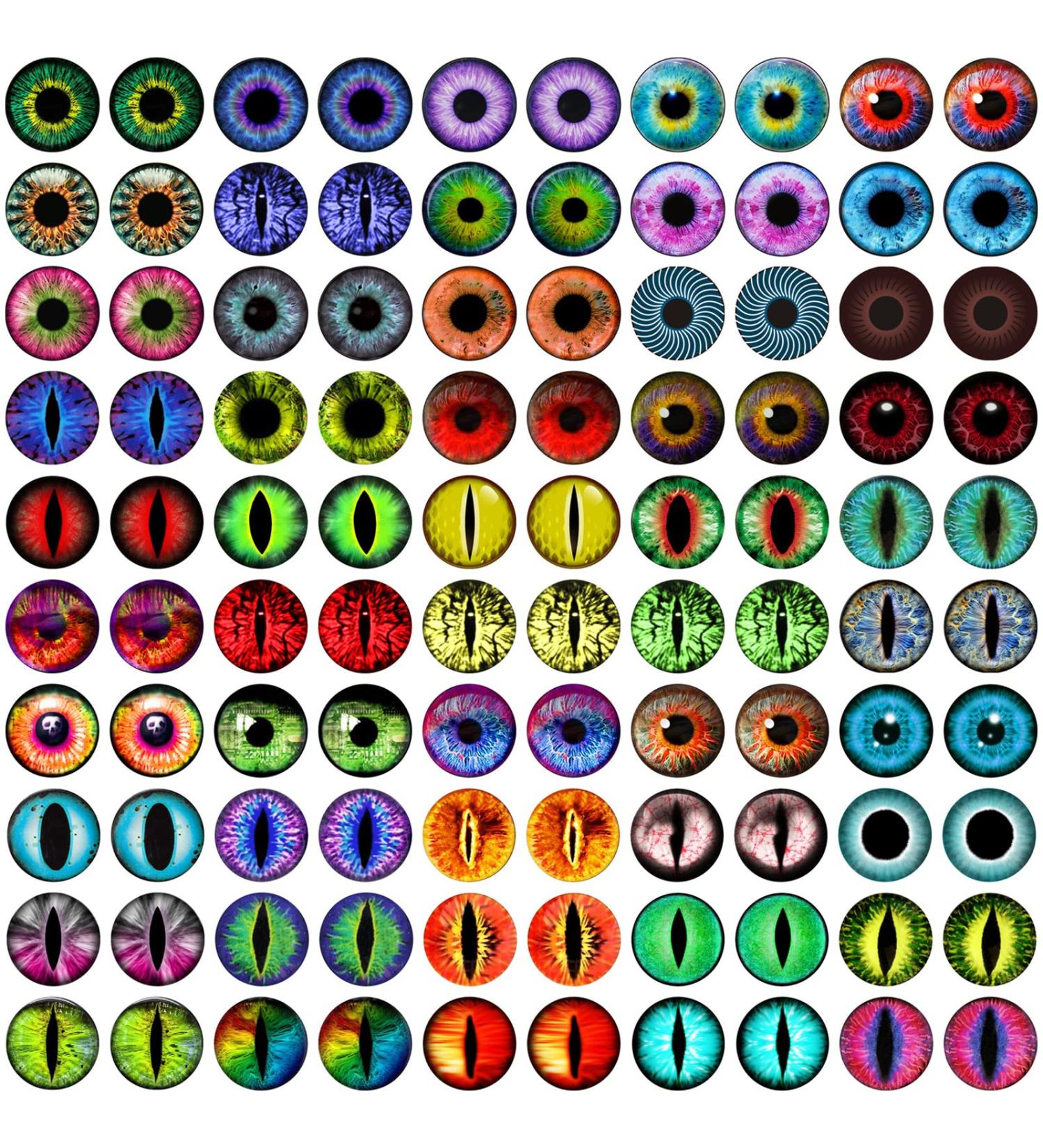 100PCS 20MM Dragon Eyes Glass Cabochon for DIY Doll Making and Jewelry Craft - Buy Online on SooperMarket.com