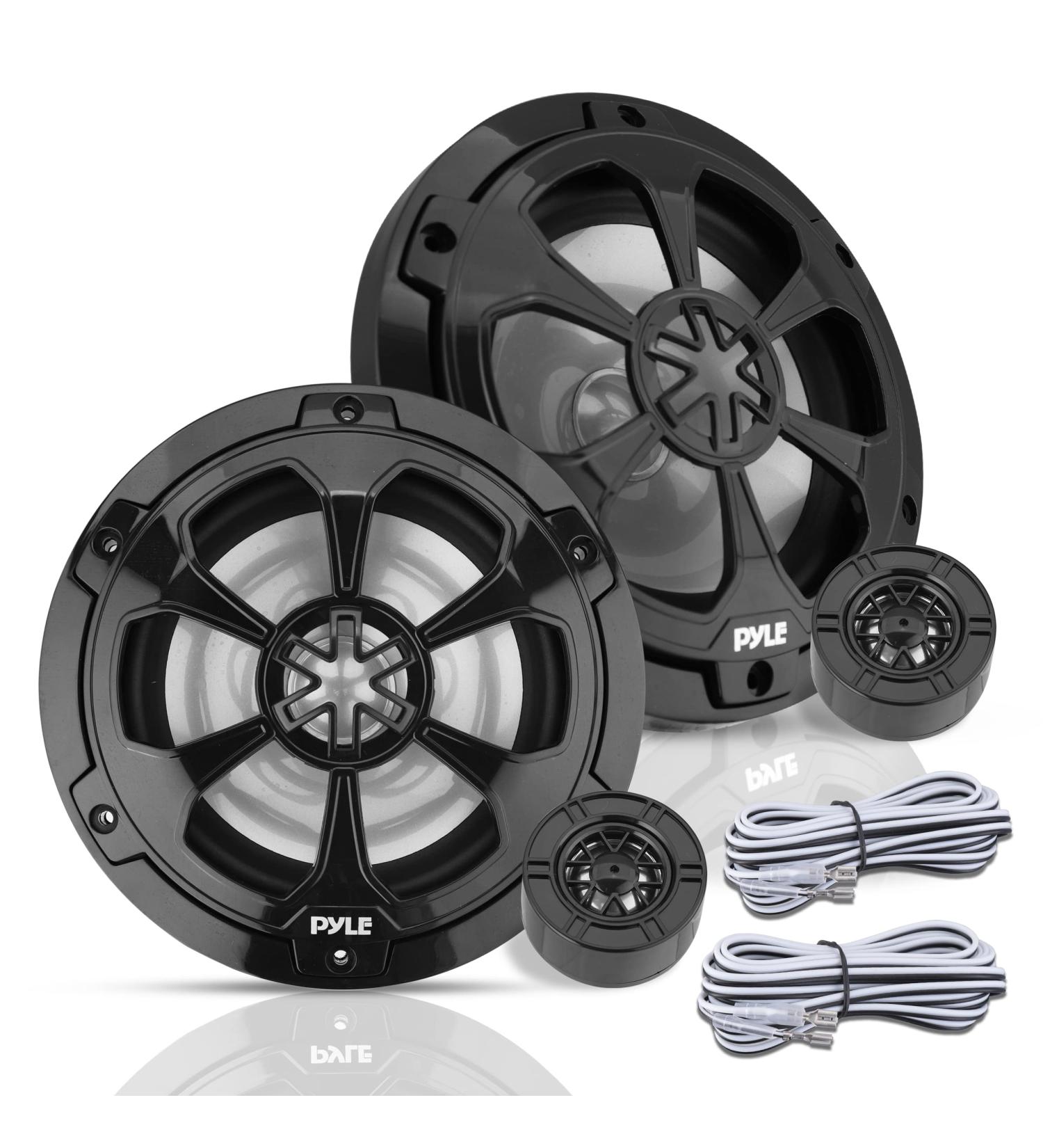 Pyle 6.5 Marine Speakers - 2-Way Waterproof 240 Watt Coaxial Speakers - Black Pair - Buy Online on SooperMarket.com