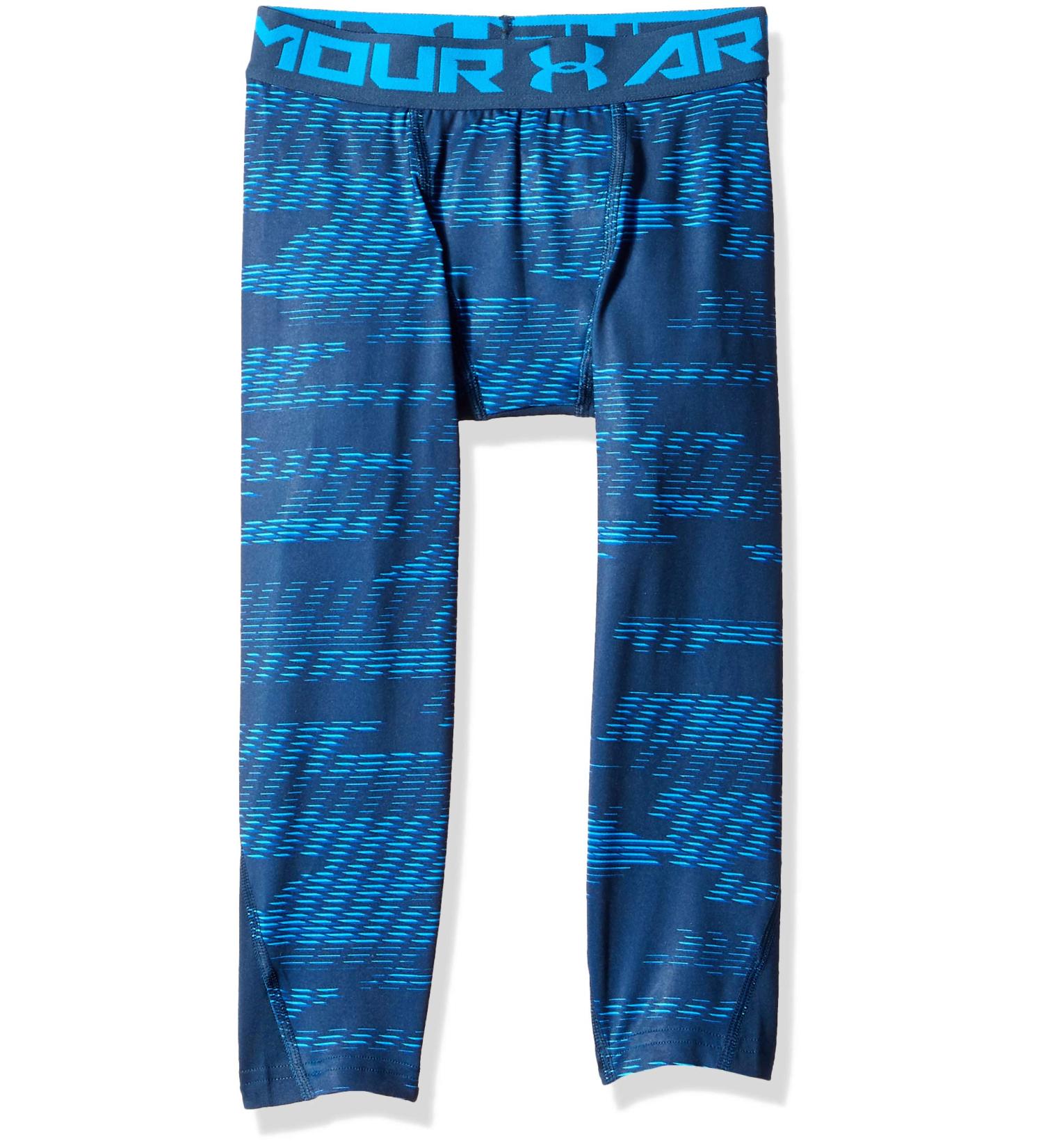 Under Armour Boys' HeatGear Armour Printed Leggings - Small Blue Circuit/Green Typhoon - Buy Online on SooperMarket.com
