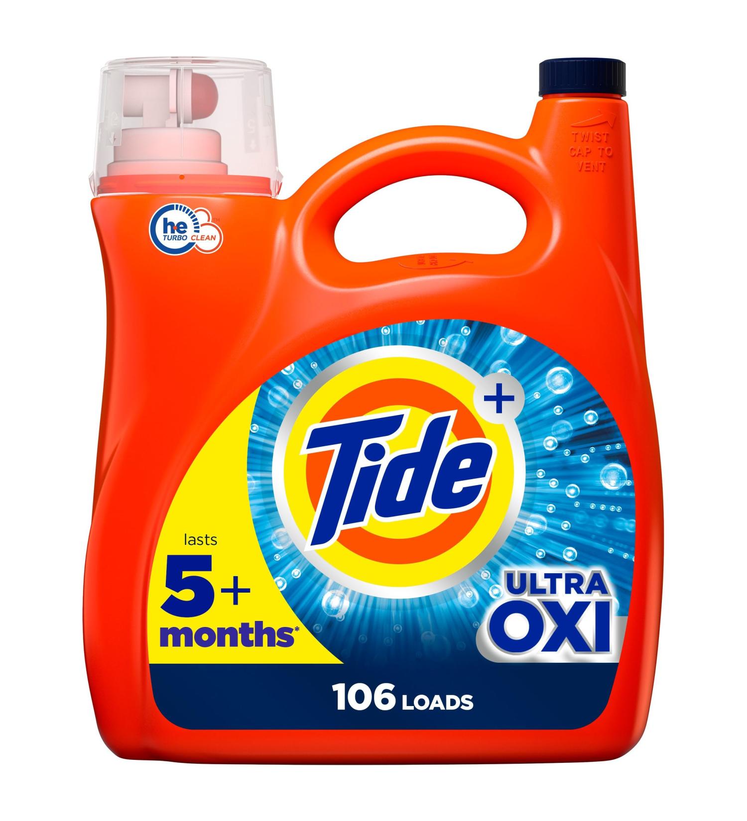 Tide Ultra Oxi Liquid Laundry Detergent 106 loads 149 fl oz HE Compatible