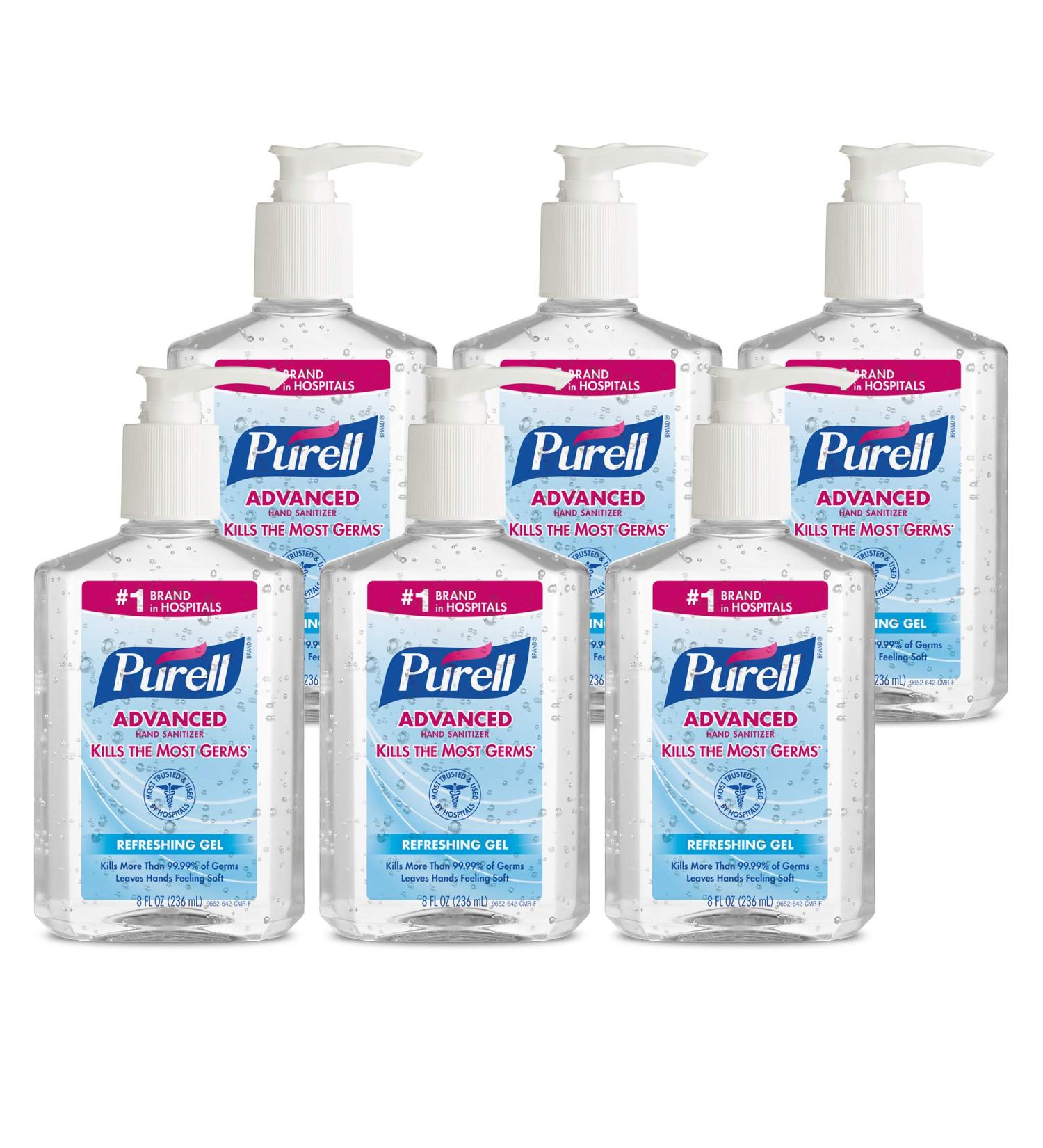 Purell Advanced Hand Sanitizer 8 fl oz Pump Bottle (Pack of 6) - Buy Online on SooperMarket.com