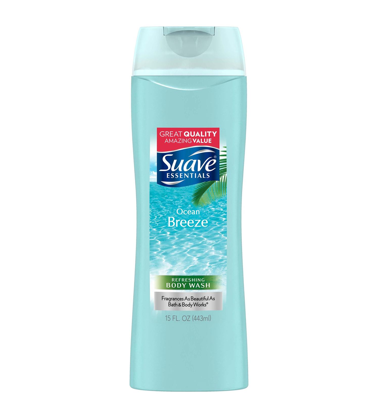 Suave Essentials Body Wash Ocean Breeze - 15 Fl Oz | Hydrating & Refreshing Clean | Buy Now for International Shipping - Buy Online on SooperMarket.com