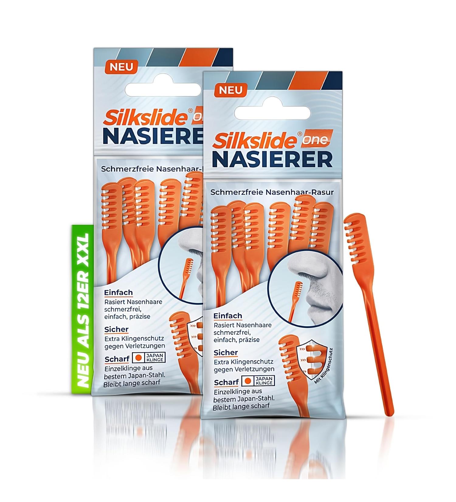 Silkslide Nasal Hair Trimmer - 12-Piece Set for Men & Women | Battery-Free Nose Hair Razor | Hygienically Made in Germany - Buy Online on SooperMarket.com
