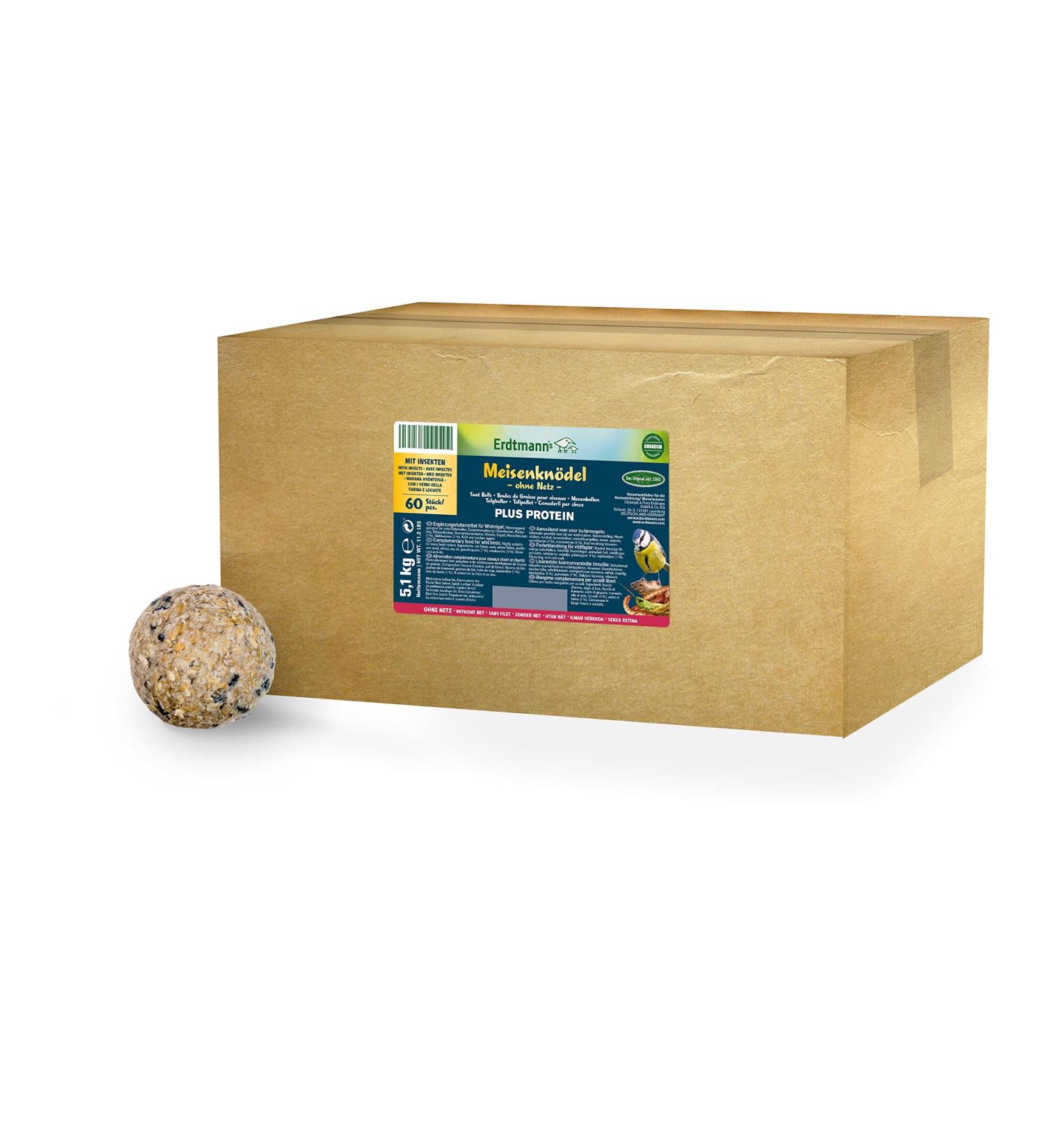 Erdtmanns 60 Meisenkn del Plus Protein for Wild Birds | High Protein Insects Premium Range Eco-Friendly Bulk Supply - Buy Online on SooperMarket.com