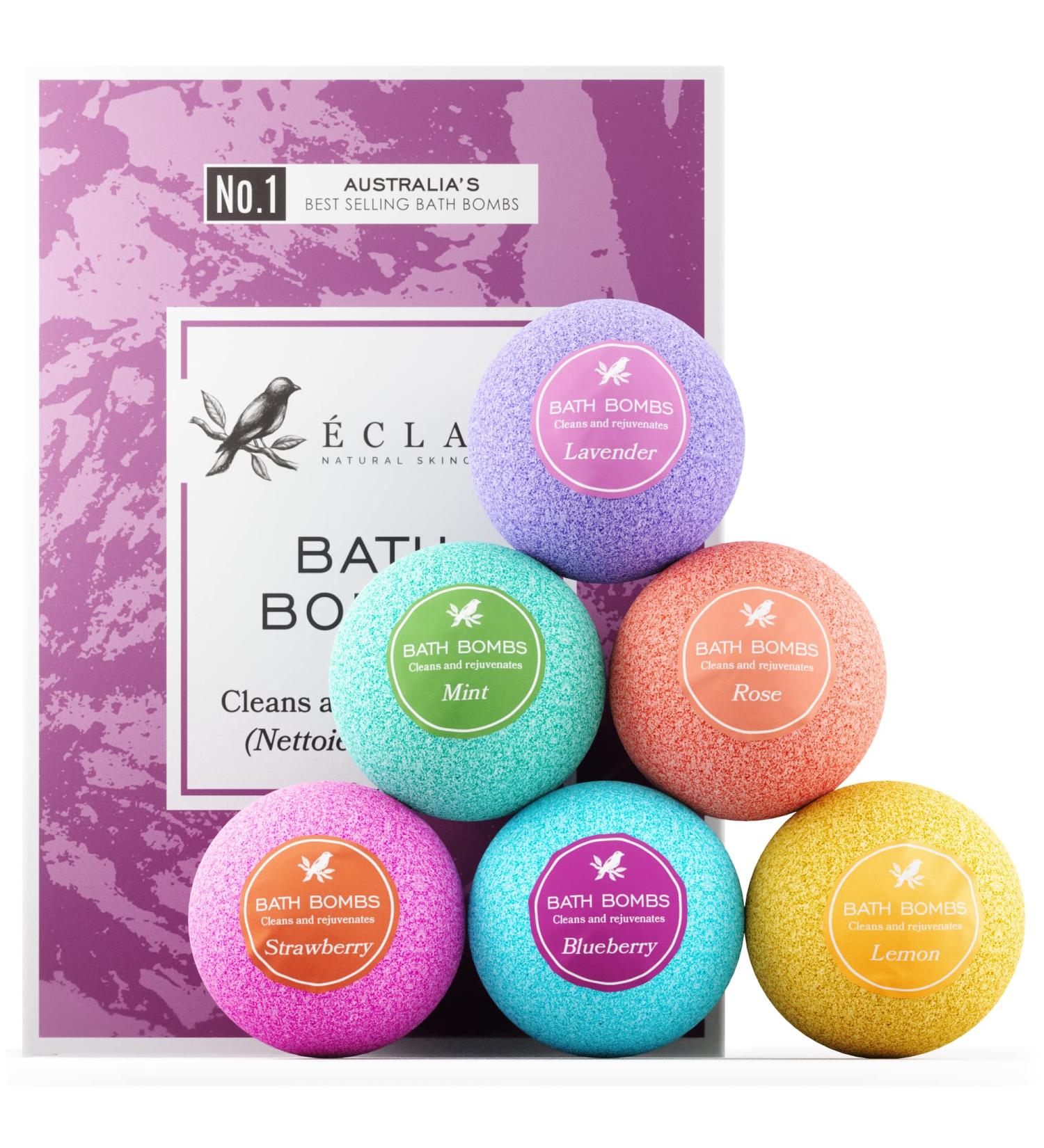 Relaxing All Natural Bath Bombs Gift Set for Men and Women - 6 Packs with Essential Oils - Sulfate and Paraben-Free - Buy Online on SooperMarket.com
