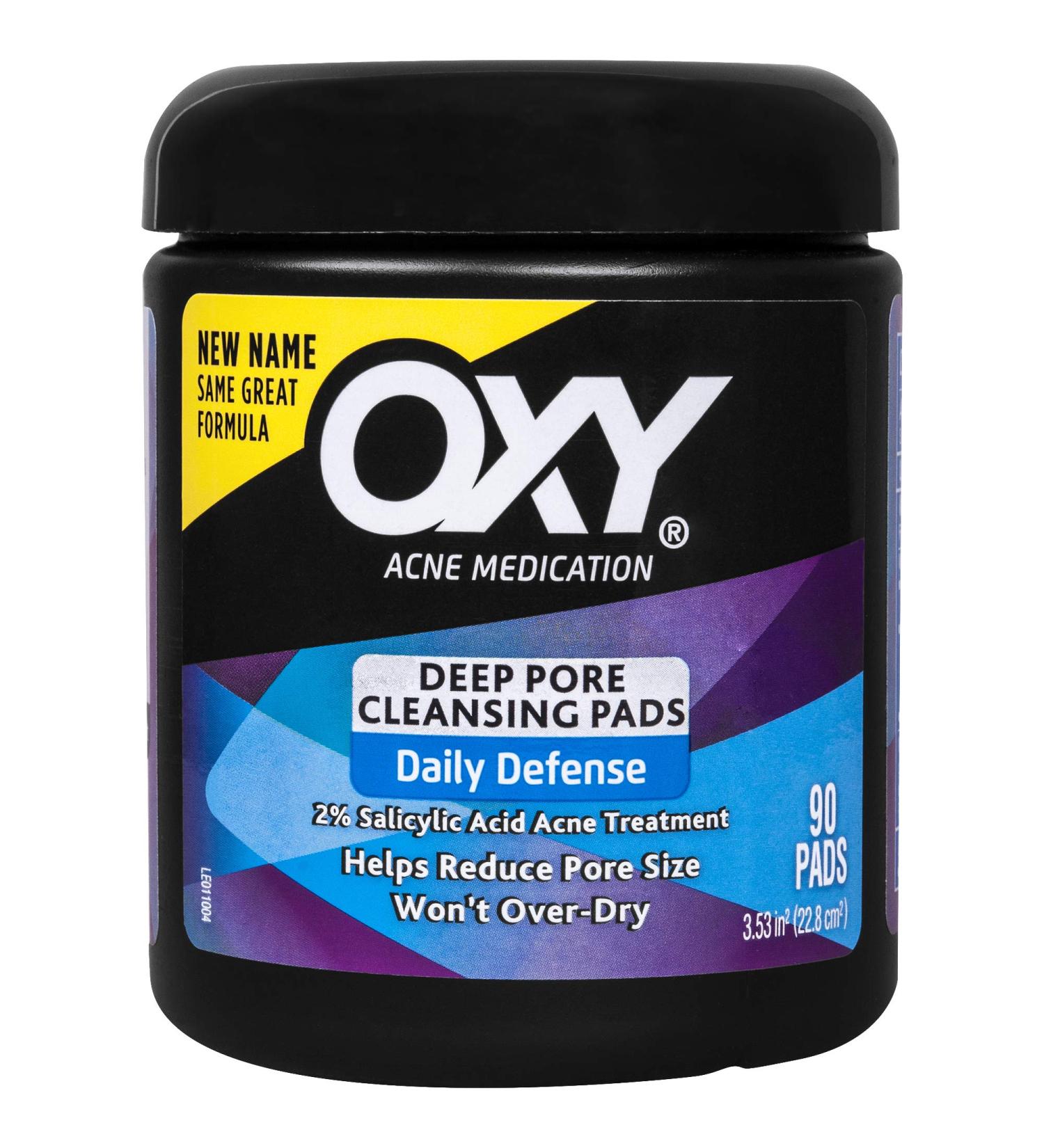 OXY Acne Medication Cleansing Pads - Daily Defense, Maximum Strength 2% Salicylic Acid, 90 Count (Pack of 3) - Buy Online on SooperMarket.com