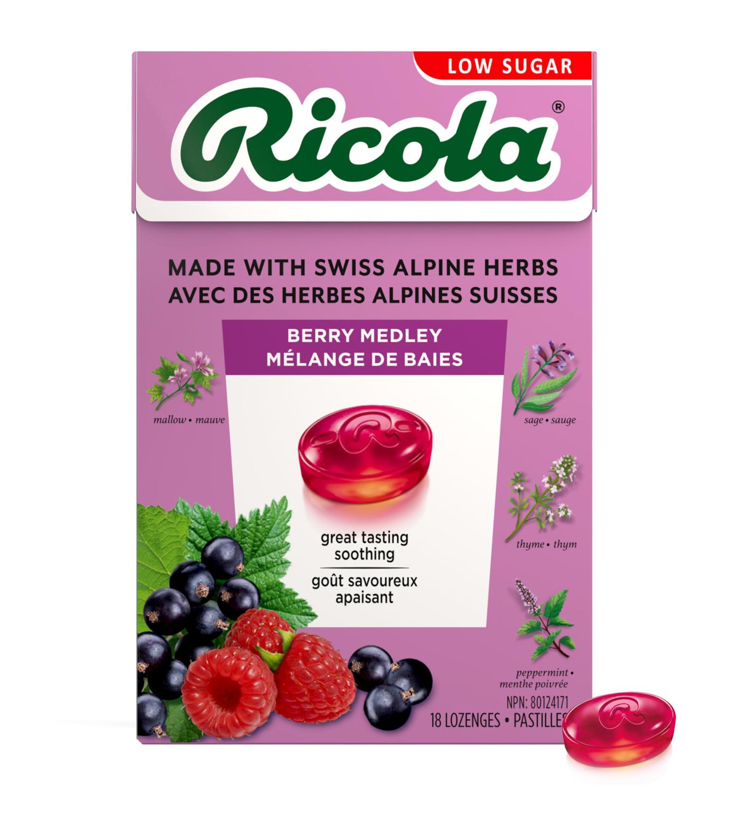 Ricola Berry Medley Cough Suppressant Throat Drops 18 Count Box - Buy Online on SooperMarket.com