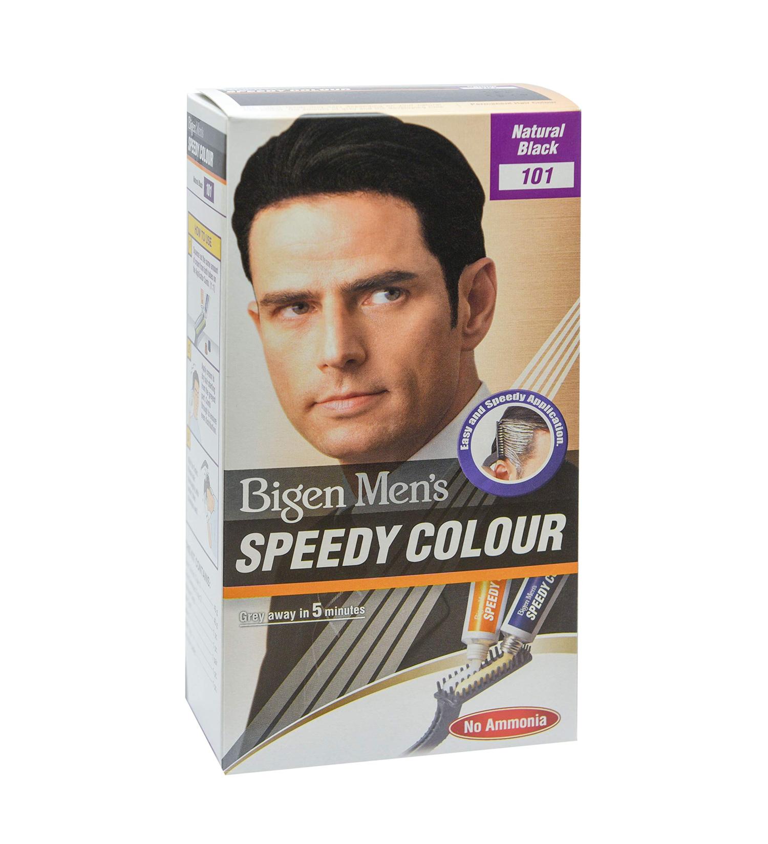 Bigen Mens Speedy Hair Colour Ammonia Free- Natural Black -101 Black 7 Count (Pack of 1)