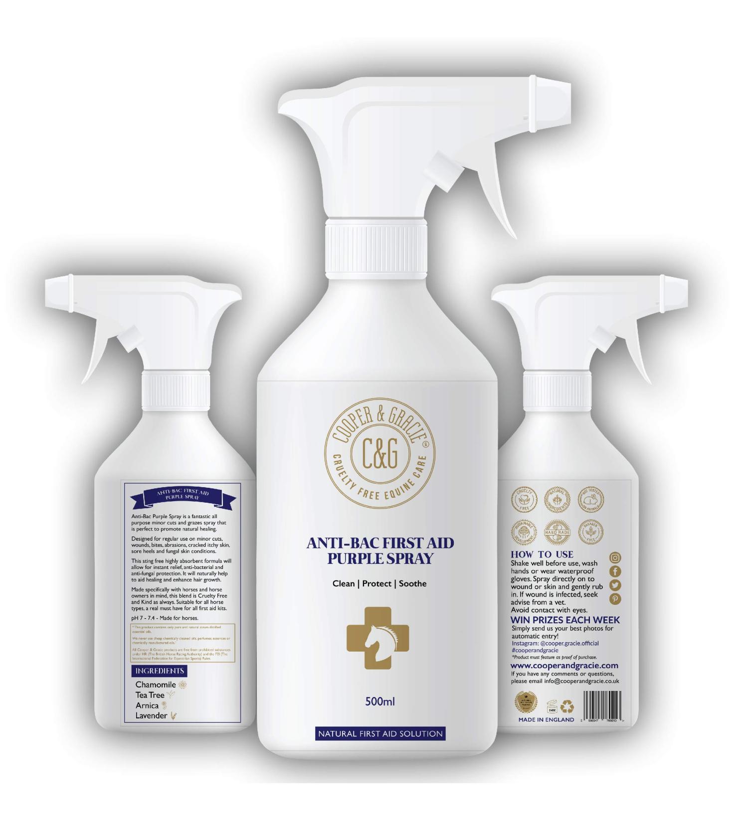 C&G Pets Horse Anti Bacterial Anti fungal Antiviral Purple Wound Spray 500 ML 500 ml (Pack of 1) - Buy Online on SooperMarket.com