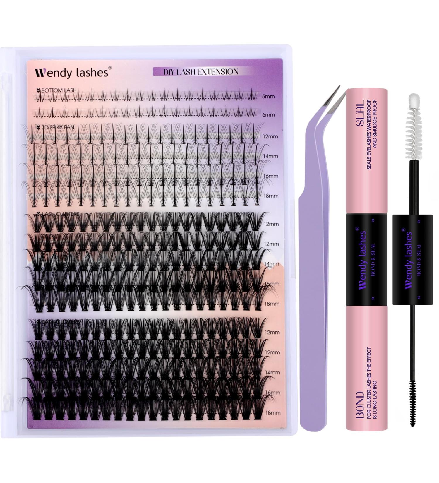 DIY Lash Extension Kit - Multi-Type Lash Clusters & Bottom Lashes | 20/30/40/50D 12-18mm | Complete Volume Lashes Set with Bond Seal & Applicator - Buy Online on SooperMarket.com