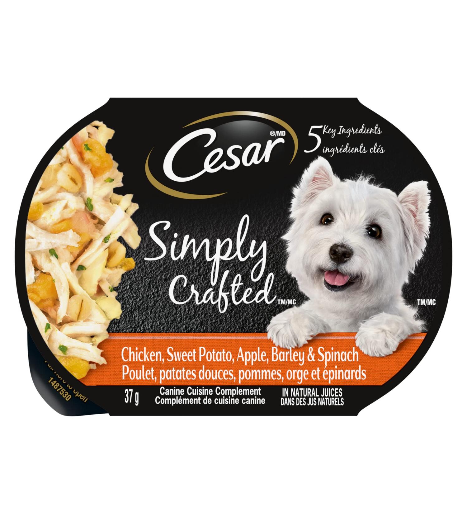 Cesar Simply Crafted Adult Wet Dog Food Chicken Sweet Potato Apple Barley & Spinach 37g Pack of 10 - Buy Online on SooperMarket.com