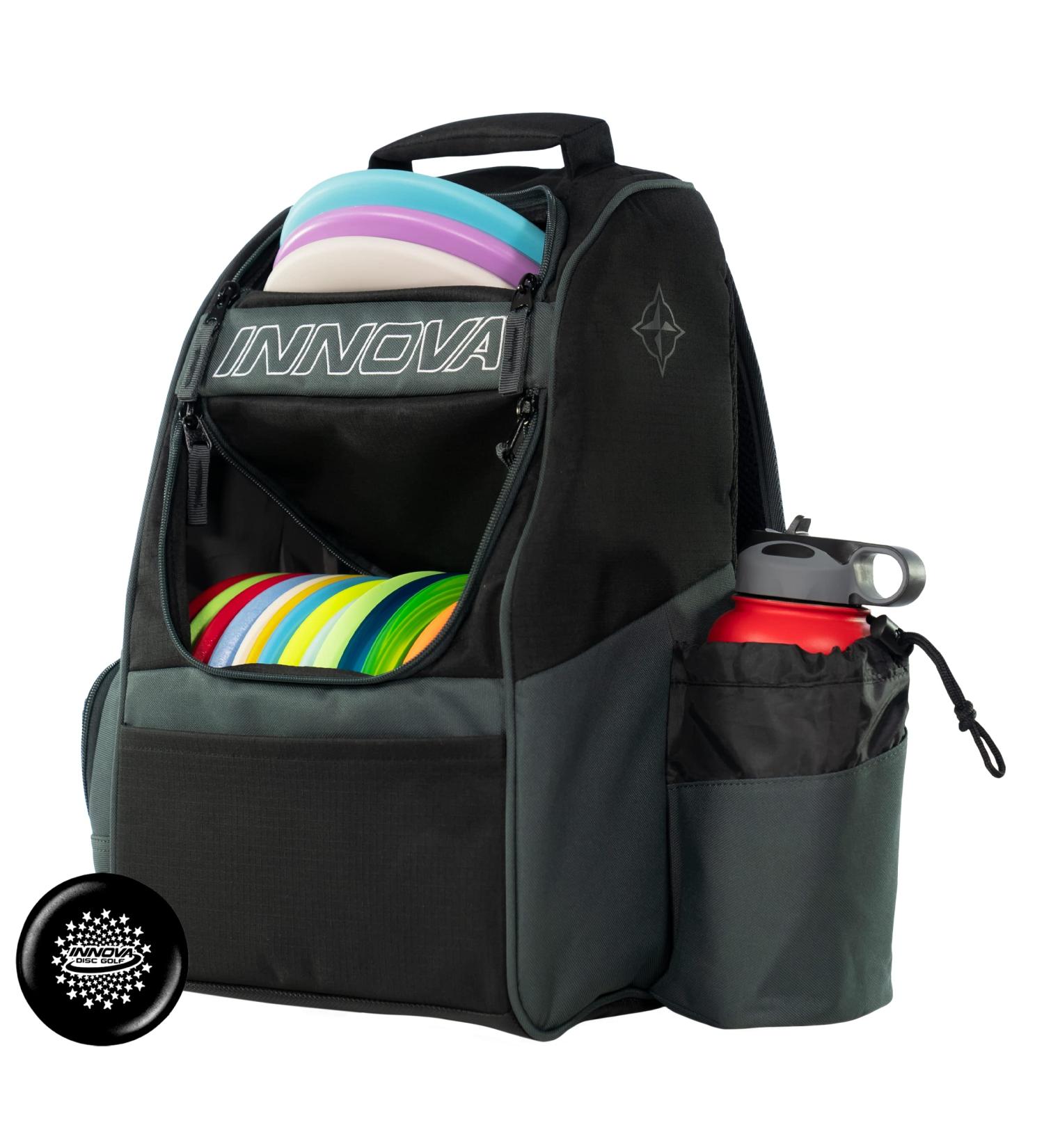 Innova Adventure Pack Disc Golf Bag | Holds 25 Discs | Lightweight | Limited Edition Stars Mini | Black/Grey - Buy Online on SooperMarket.com