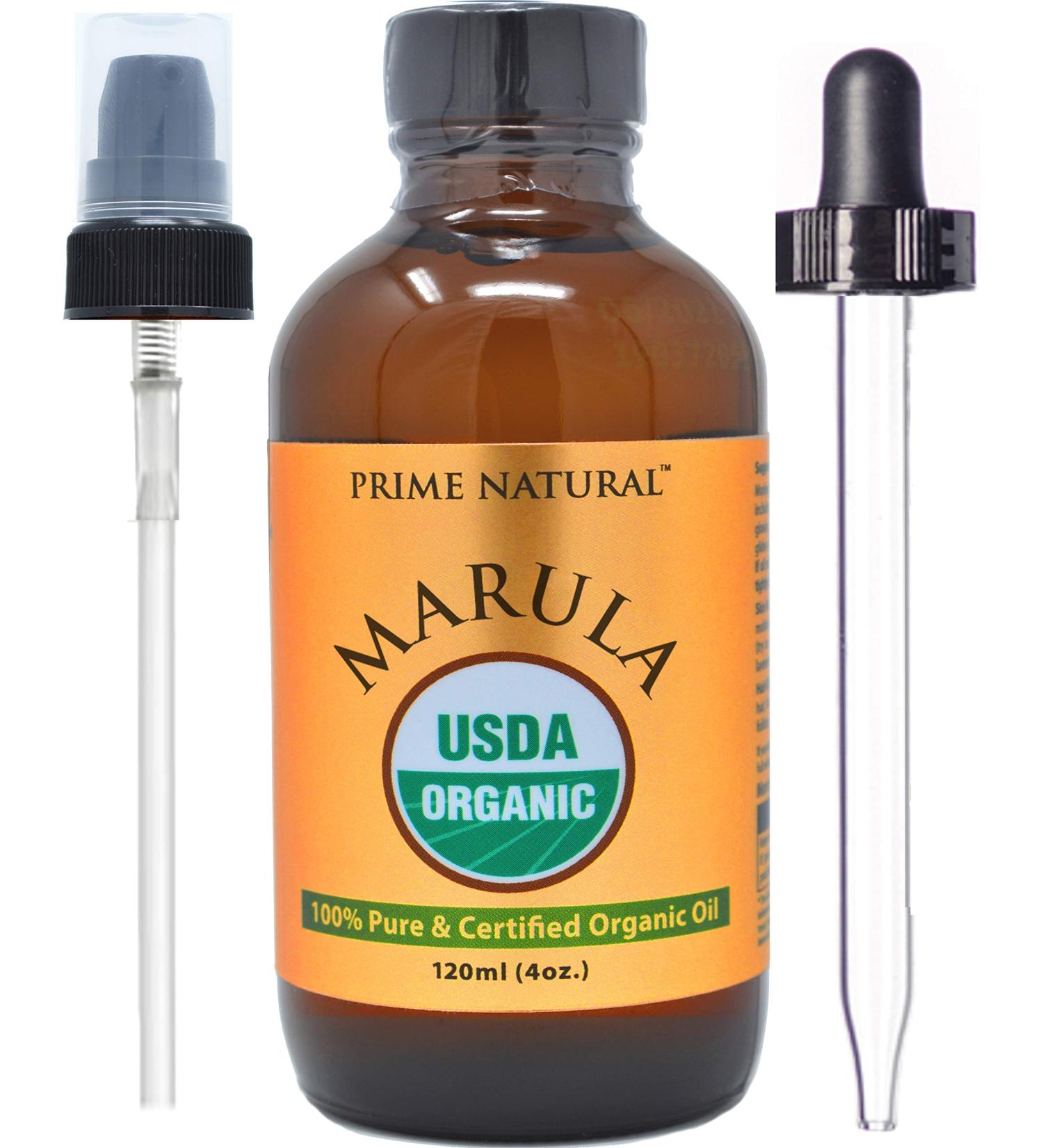 Organic Marula Oil 4oz/120ml - USDA Certified - Cold Pressed, Unrefined, Virgin - 100% Pure Natural Vegan - for Face, Body, Hair, Nails - Skin Care Essential - Buy Online on SooperMarket.com