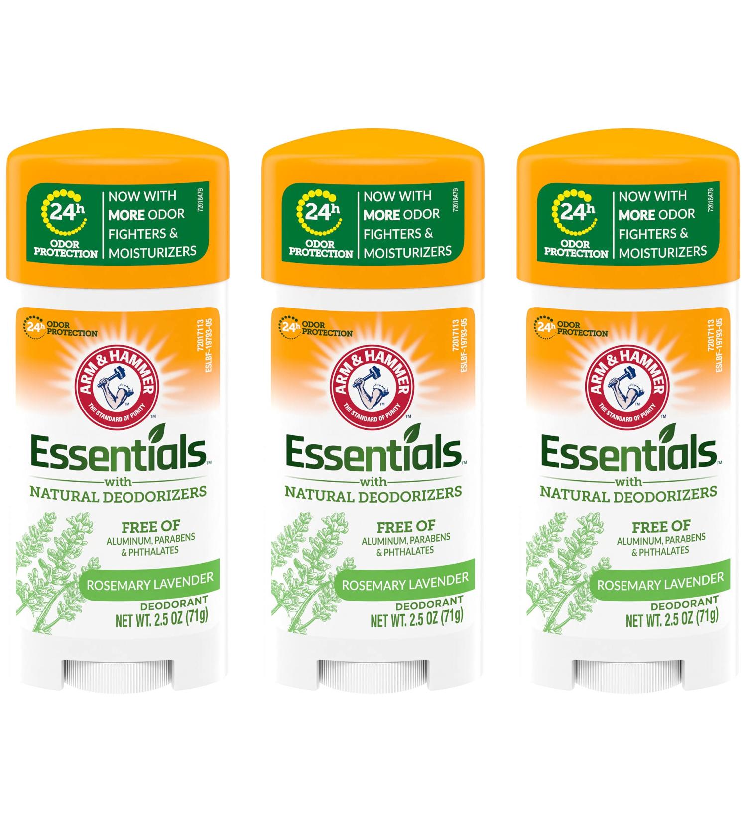 Buy Arm & Hammer Essentials Deodorant Rosemary Lavender 2.5oz (Pack of 3) - Natural Aluminum-Free Fresh Scent | International Shipping Available - Buy Online on SooperMarket.com