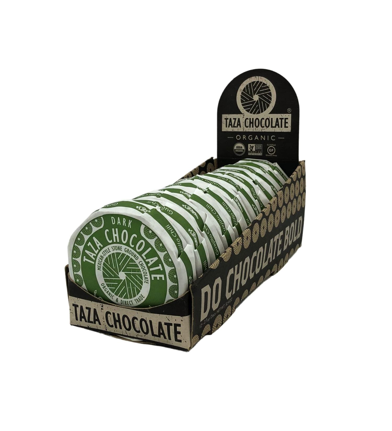 Organic Taza Chocolate Mexicano Disc 50% Dark Chocolate with Guajillo Chili - Vegan - 2.7 oz (12 Count) - Buy Online on SooperMarket.com