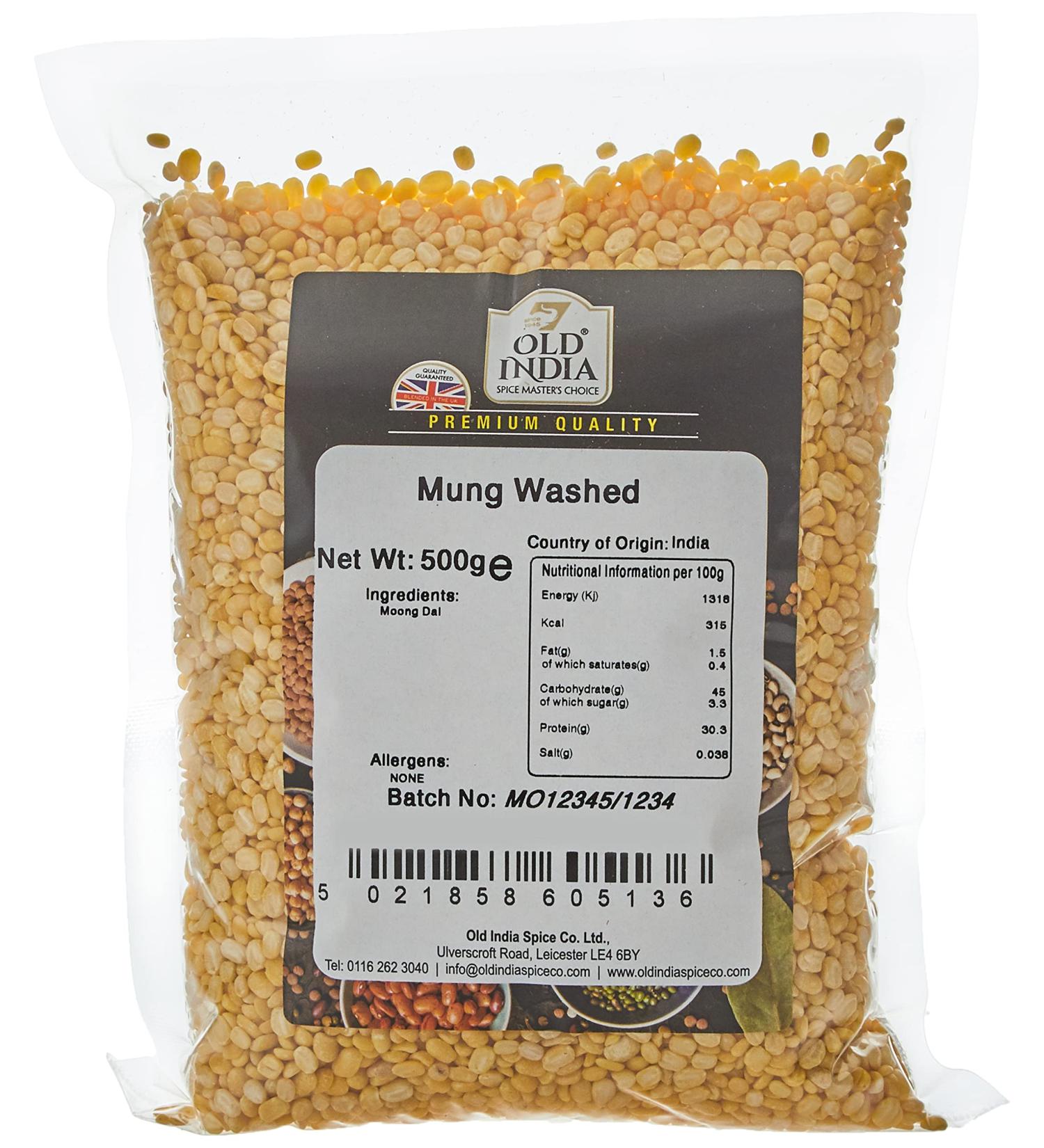 Old India Mung Washed 500g - Premium Quality Beans - Pack of 1 - Buy Online on SooperMarket.com