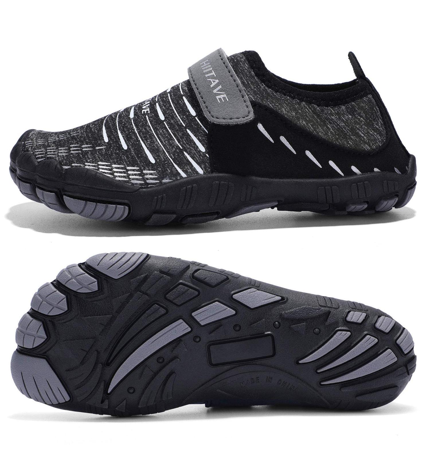 HIITAVE Kids Water Shoes - Quick Drying Aqua Sneakers, Dark/Gray, Big Kid Size 3 - Buy Online on SooperMarket.com