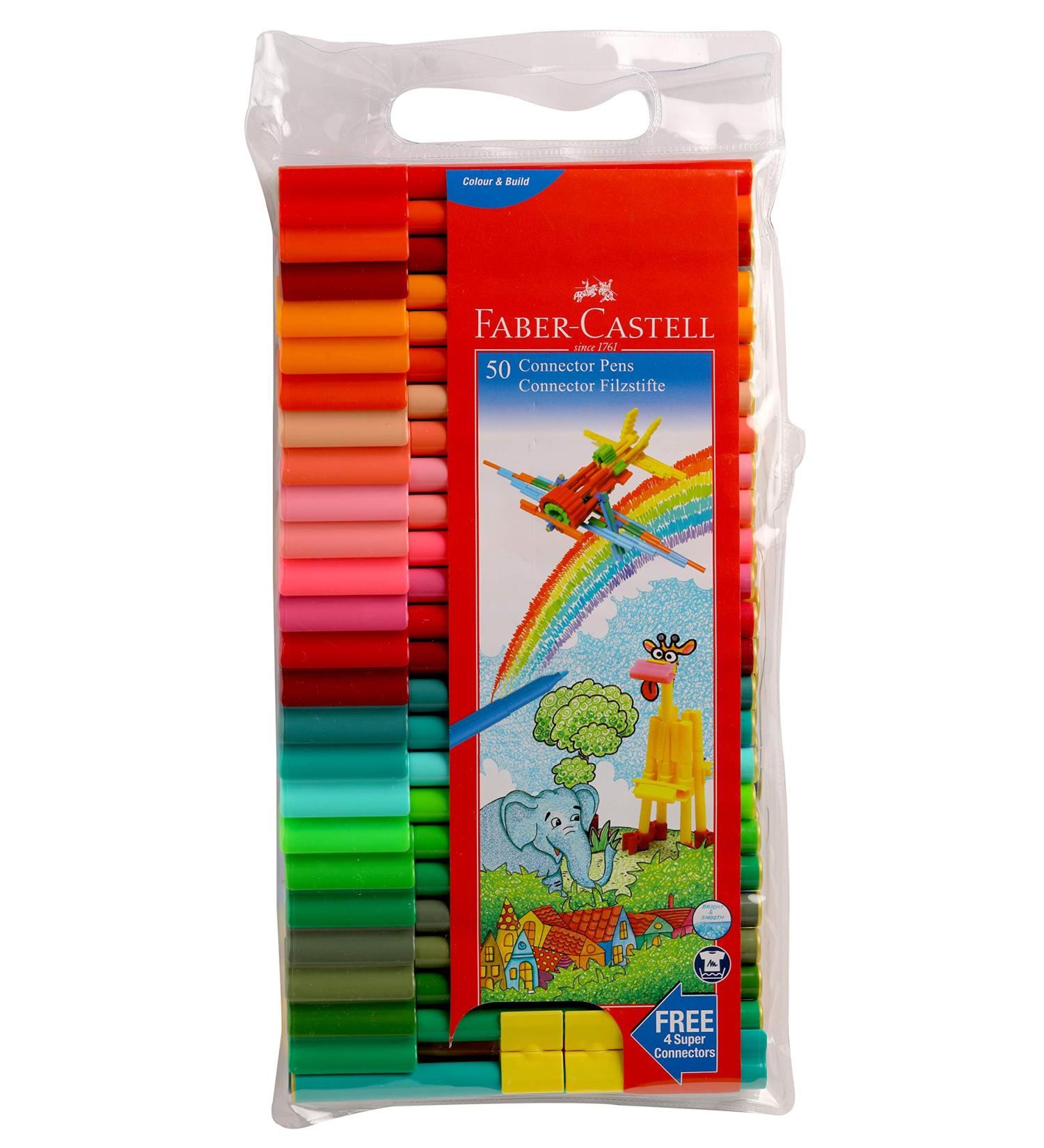 Faber Castell Connector Pens Multicolor - 50 Pack - Buy Online on SooperMarket.com