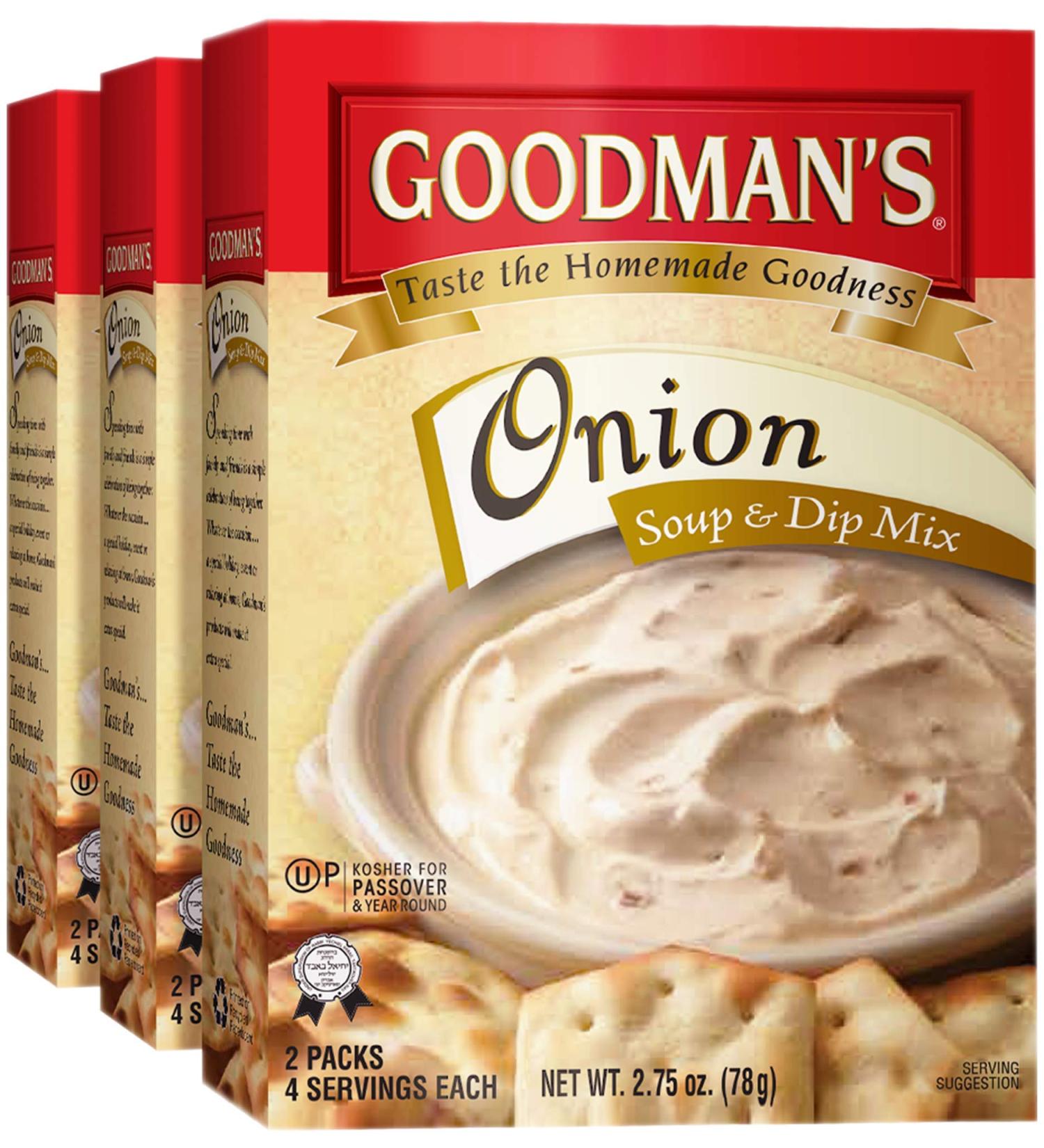 Goodman's Onion Soup & Dip Mix KFP 2.75 Oz (Pack of 3) - Flavorful Onion Seasoning - Buy Online on SooperMarket.com
