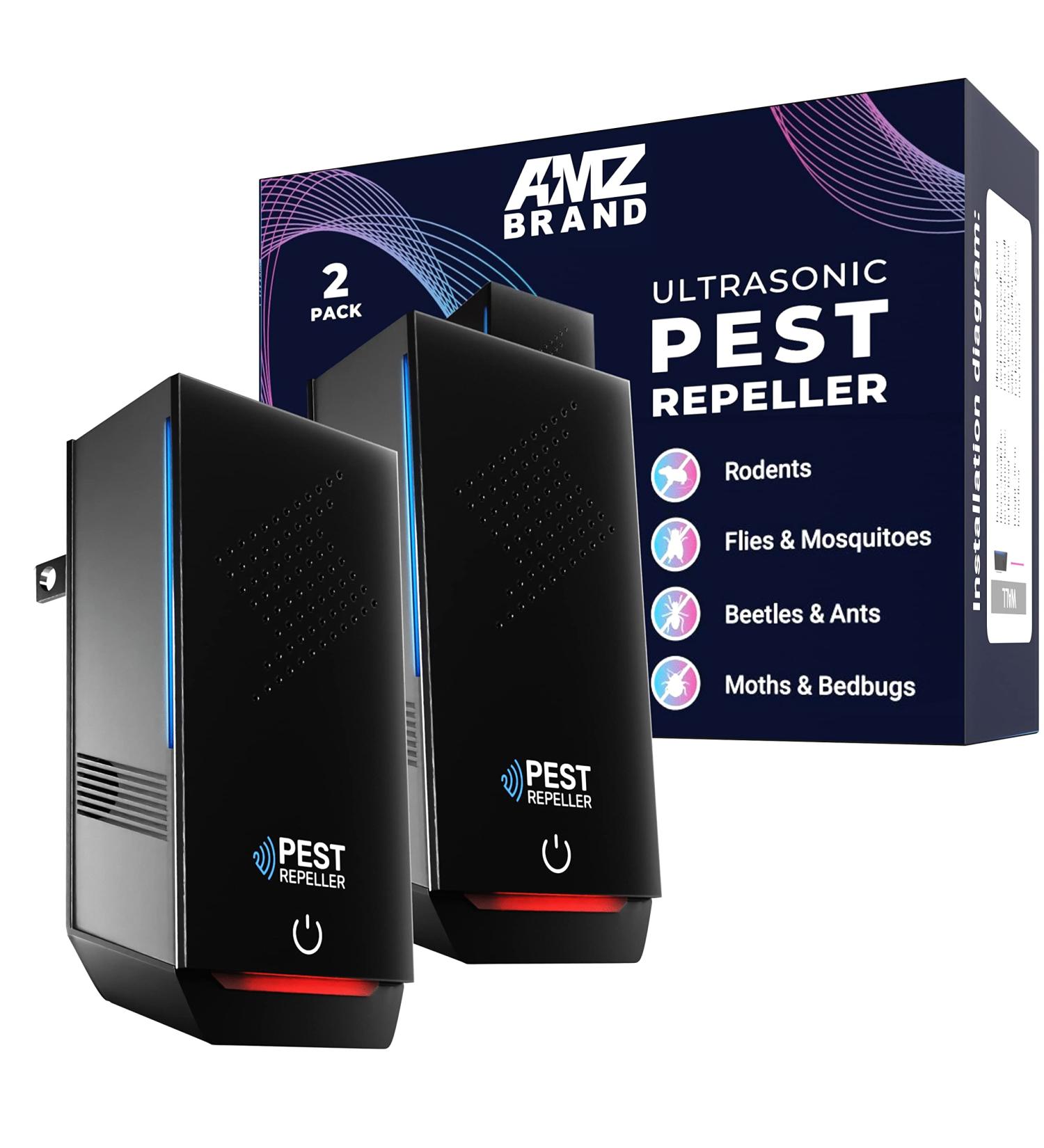 Ultrasonic Pest Repeller 2 Pack - Powerful Rodent Repellent | Wide Frequency Range - 3 Modes | Effective Pest Control for Mice, Rats, Mosquitoes, Cockroaches, Moths, Ants - Buy Online on SooperMarket.com