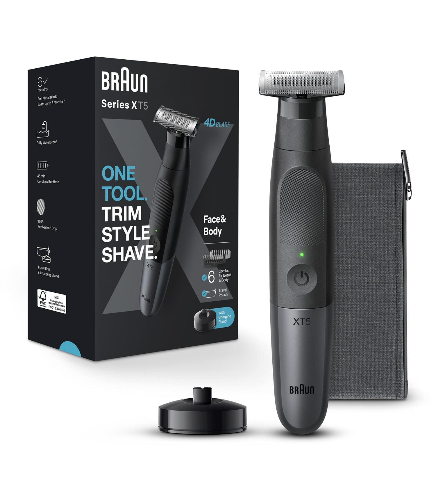 Braun Series XT5 5300 Hybrid Electric Trimmer | Waterproof Beard & Body Groomer with SkinSecure Two-Way Comb & Flex Head | Fast Shipping Worldwide - Buy Online on SooperMarket.com