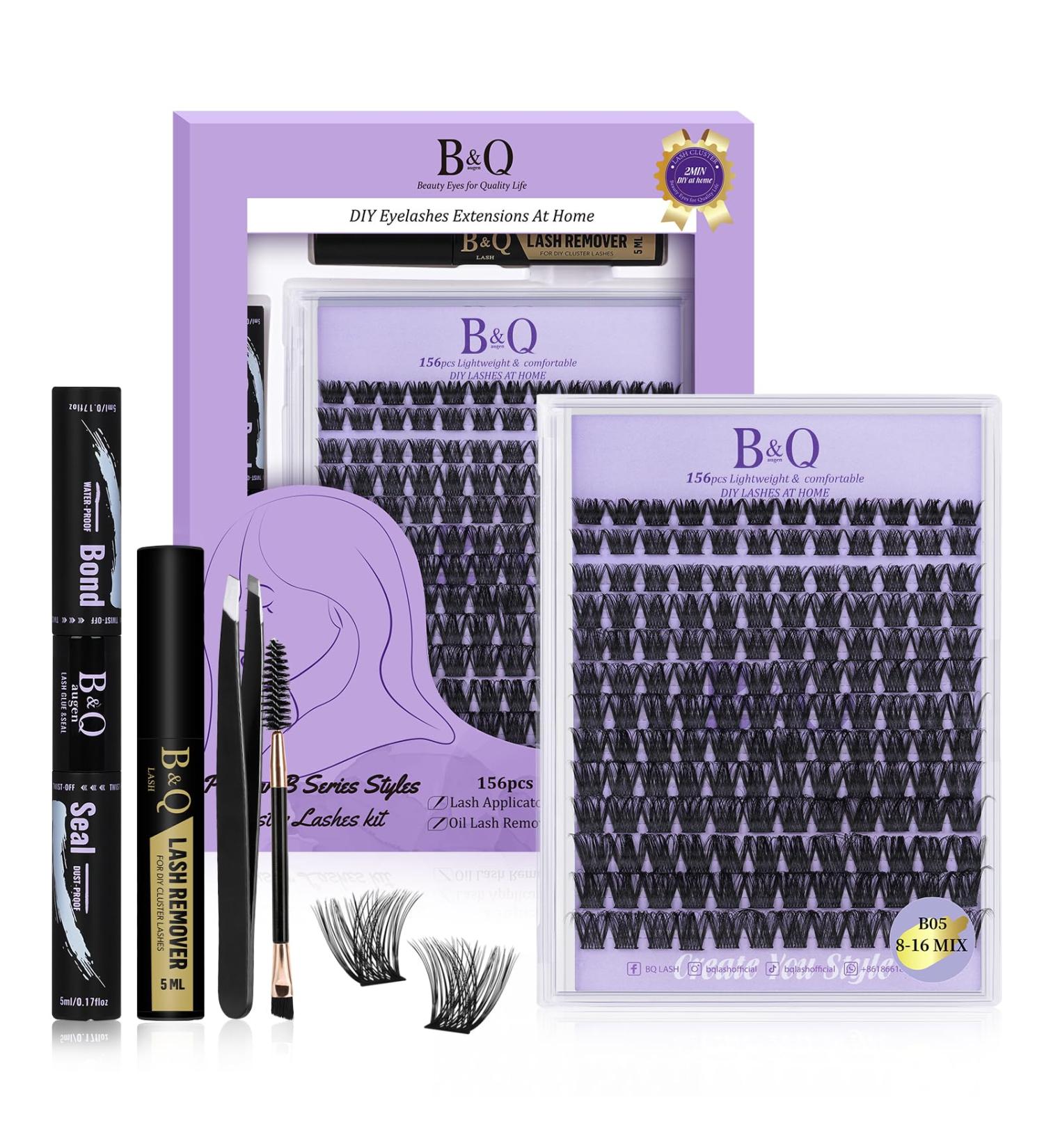 LASH Extension Set 156 PCS | DIY Eyelash Extensions B&C Set with Mascara Brush & Adhesive Remover - B05KIT - Buy Online on SooperMarket.com