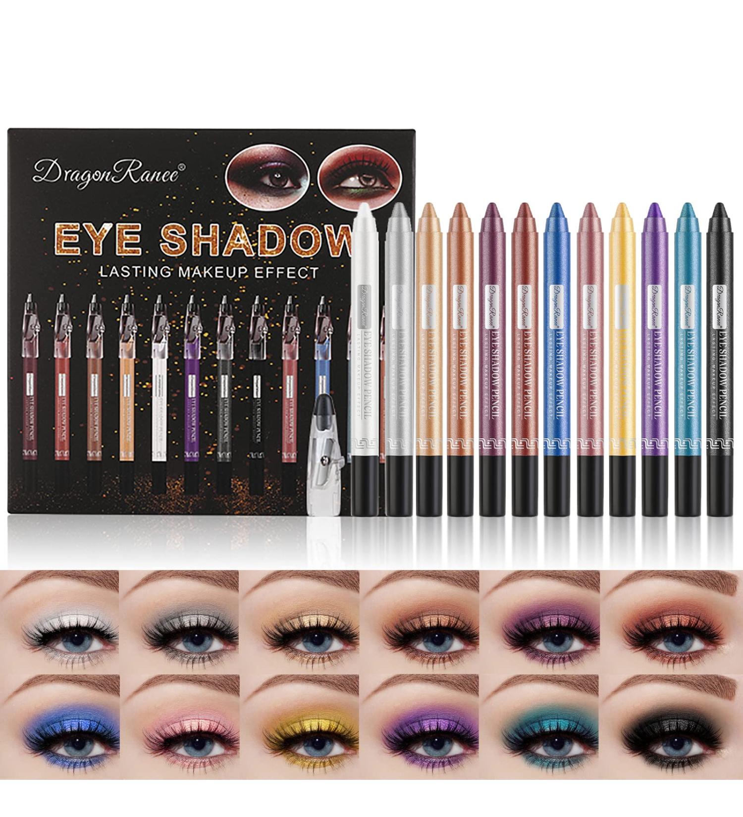Skynest Eye Pencil Set - 12 Pcs Eyeshadow & Eyeliner | Matte, Shimmer, Metallic | Long Lasting, High-Impact | Multi-Dimensional Makeup Kit - Buy Online on SooperMarket.com