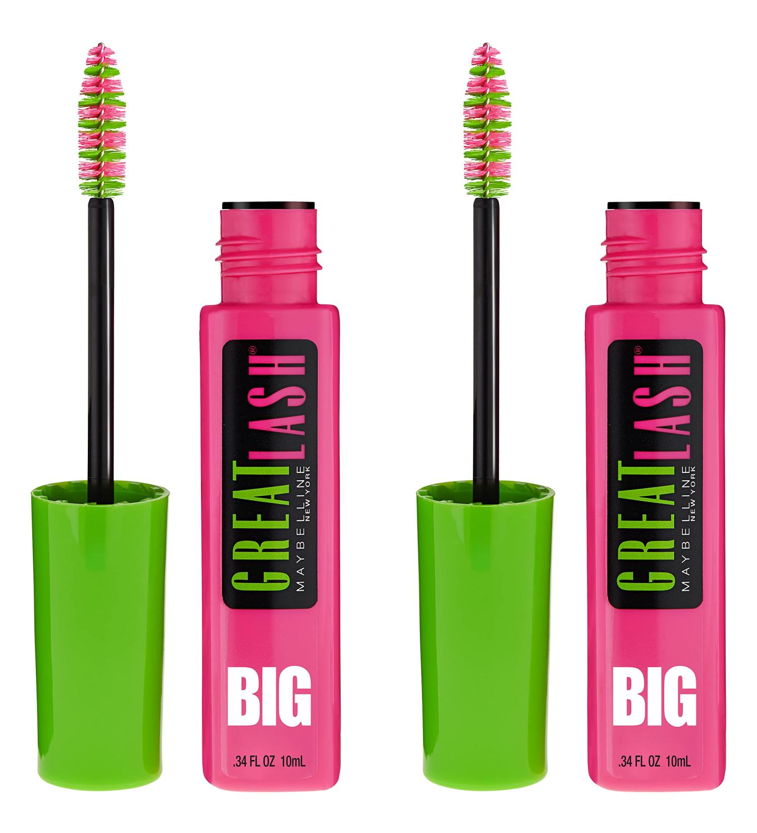 Maybelline New York Great Lash BIG Washable Mascara Dual Pack - Brownish Black 0.68 fl oz (2 Count) - Buy Online on SooperMarket.com