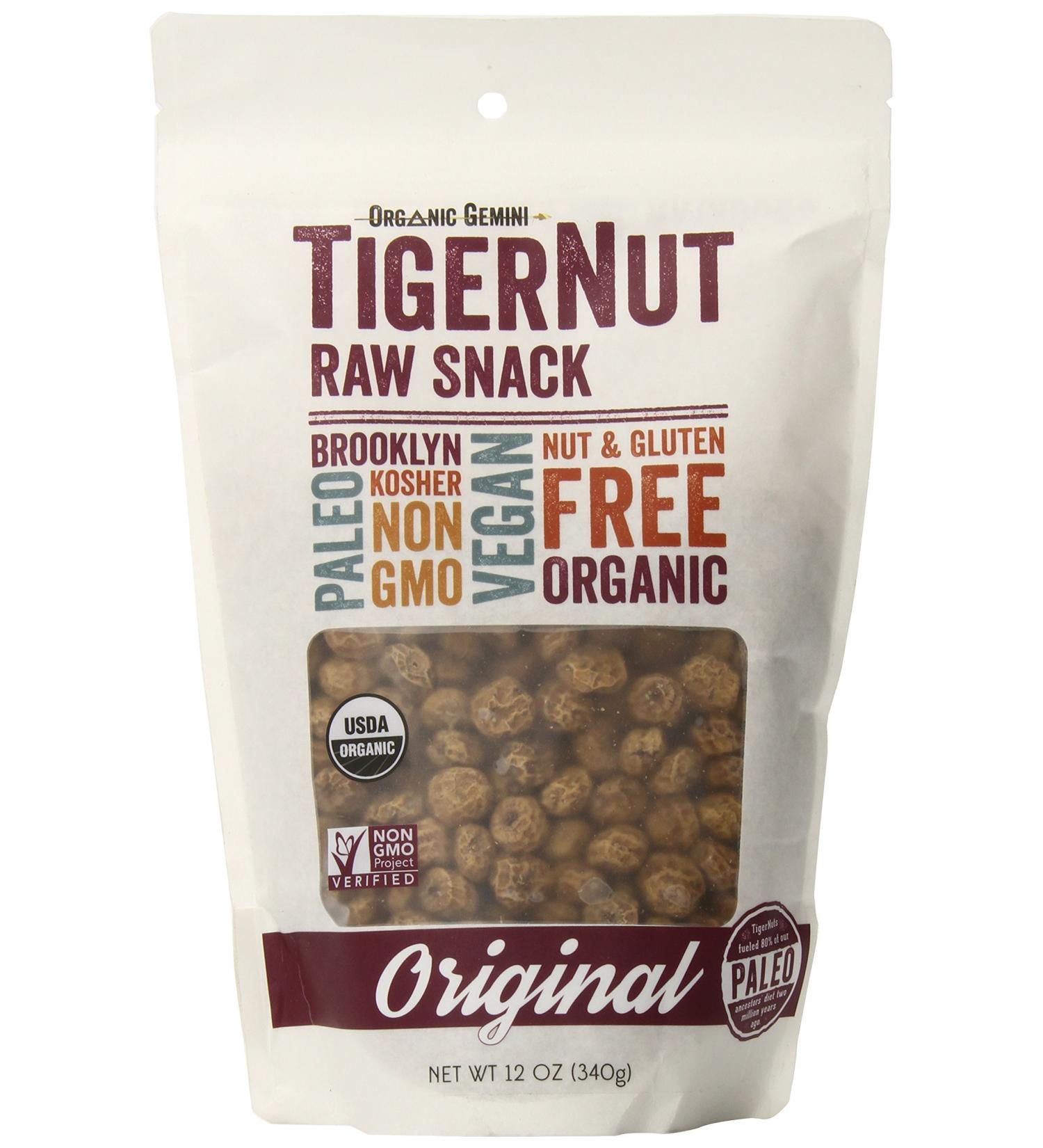 Organic Raw Tigernuts (12 oz) Raw 12 Ounce (Pack of 1)