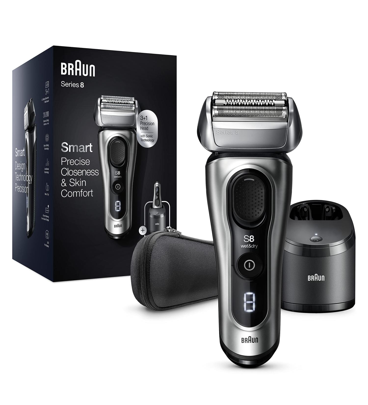 Braun Series 8 8457cc Electric Razor for Men with Precision Trimmer - Galvano Silver - Buy Online on SooperMarket.com