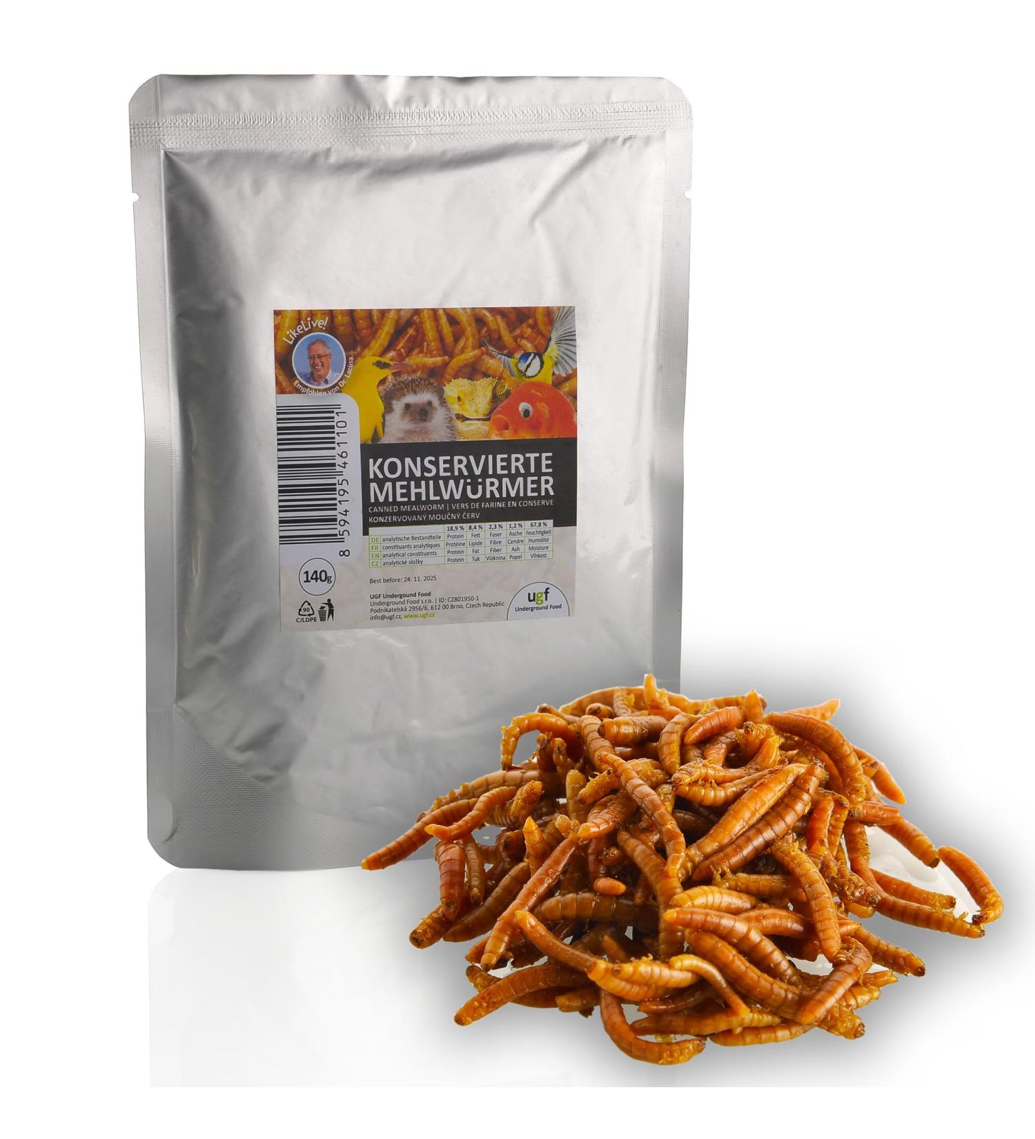 UGF Juicy Preserved Mealworms 140g - Premium Bird Food Hedgehog & Squirrel Treats Year-Round Nutrition - Buy Online on SooperMarket.com