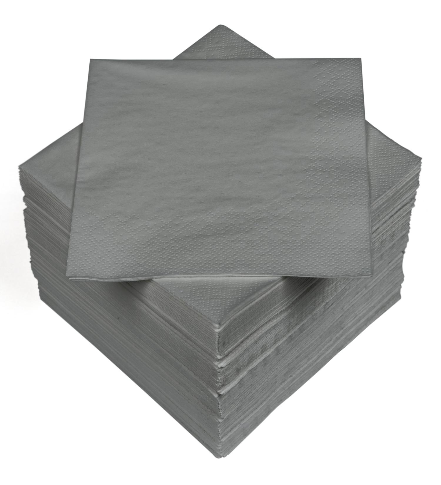 HEKU 100 Monochrome Napkins - 3-Layer 33x33cm | Stylish Gray 5-Pack for Events & Gastronomy | Highly Absorbent & Uniform Quality - Buy Online on SooperMarket.com