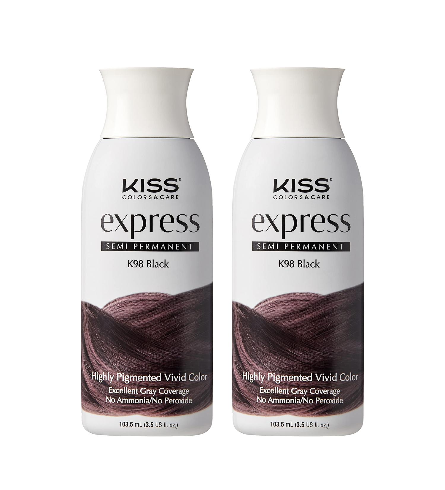 Kiss Express Semi-Permanent Hair Color Black 3.5 Fl Oz (Pack of 2) - 100mL (3.5 US fl.oz), 2 Count - Buy Online on SooperMarket.com
