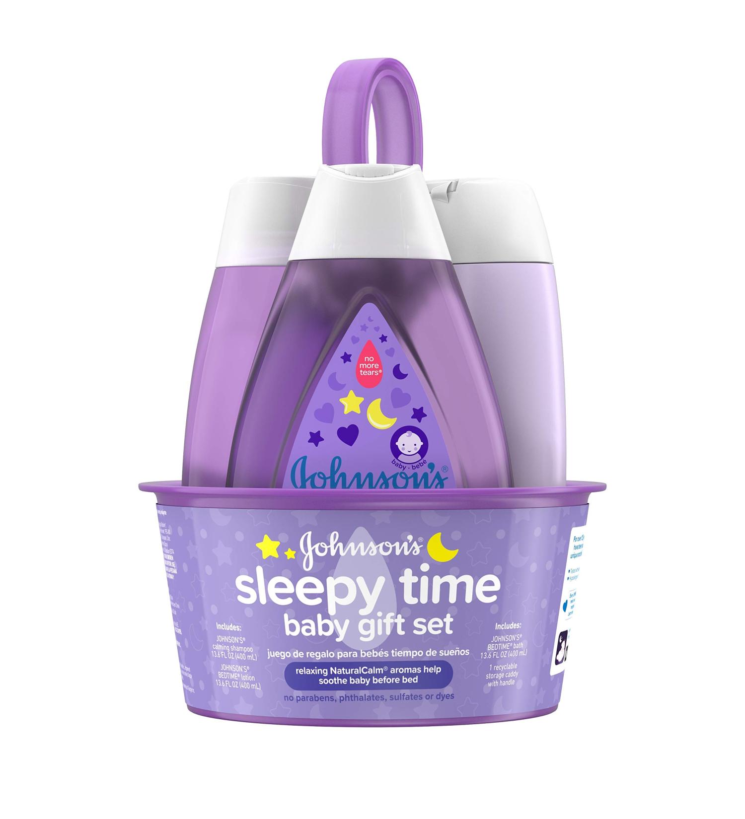 Johnson's Sleepy Time Baby Gift Set | NaturalCalm Aromas | Hypoallergenic & Paraben-Free | Bedtime Bath, Shampoo, Wash & Lotion | 4 Items - Buy Online on SooperMarket.com