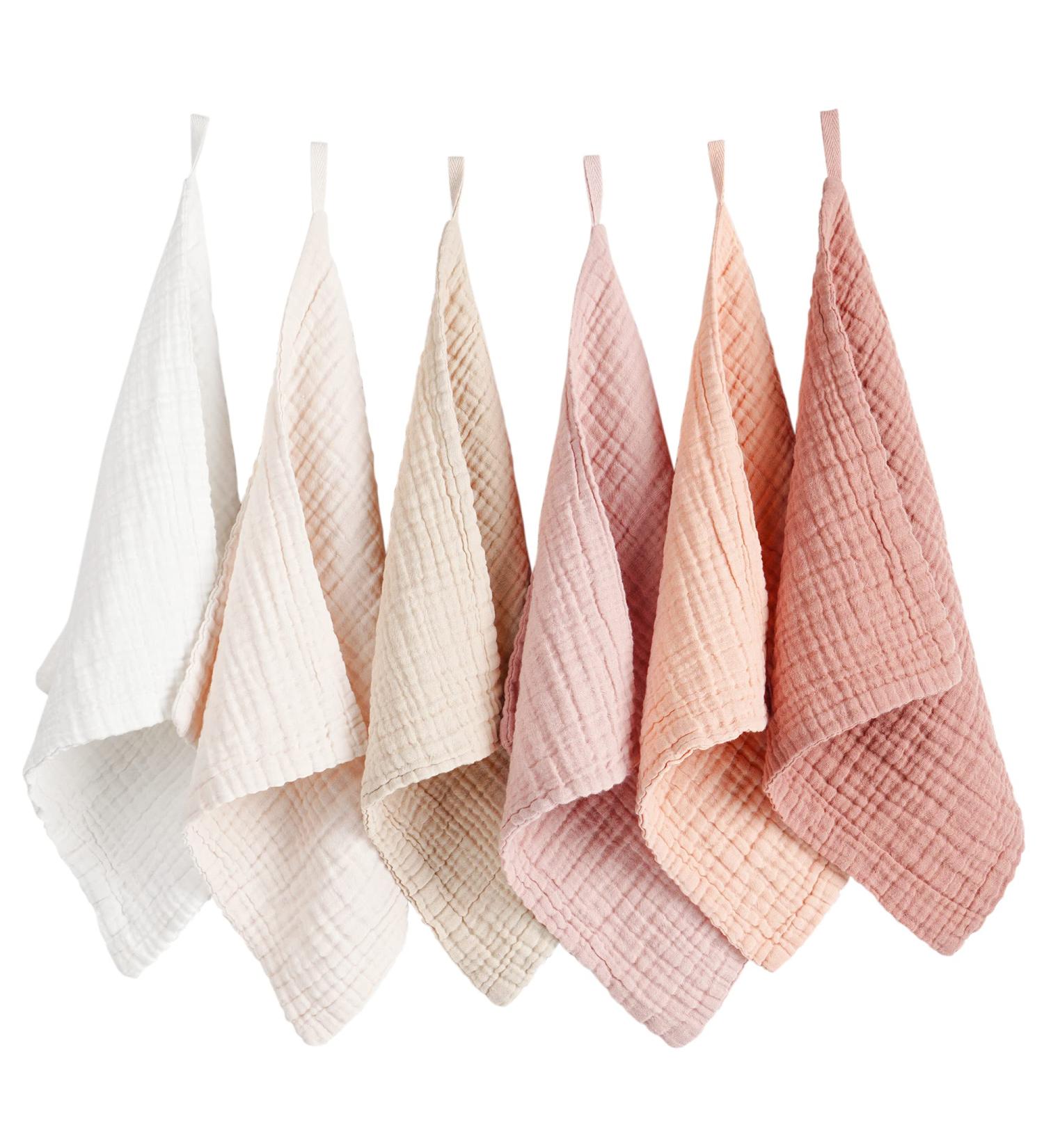 Konssy 6 Pack Face Cloths - Soft Cotton Wash Cloths for Sensitive Skin - Reusable & Absorbent - 11x11 Inch - Ideal for Makeup Removal - Buy Online on SooperMarket.com