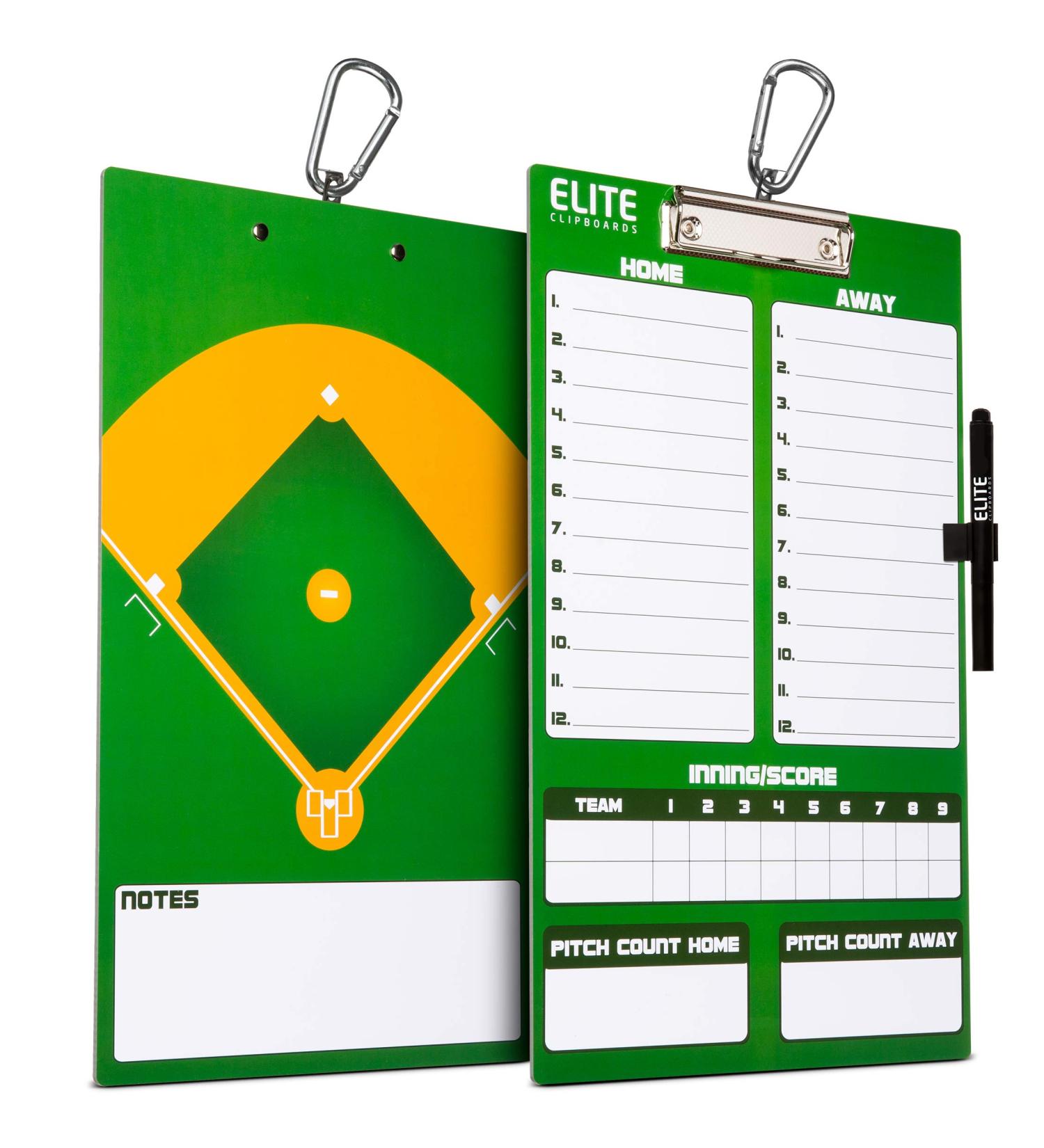 Elite Dry Erase Baseball Coaches Clipboard | Double-Sided Marker Board - Buy Online on SooperMarket.com