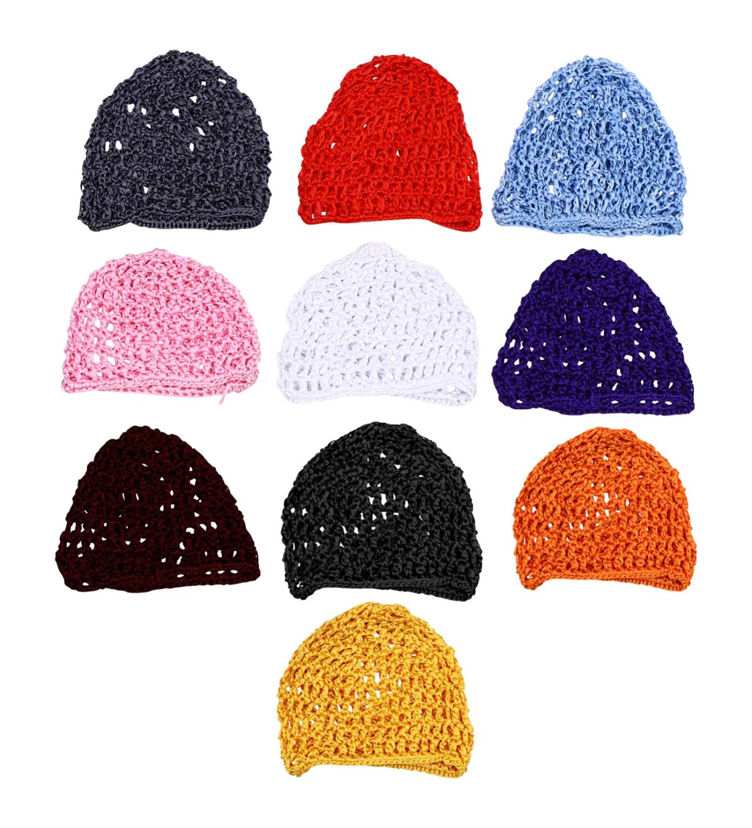 Lurrose 10-Piece Mesh Crochet Hair Network Caps - Short Women's Hair Snoods for Sleep & Comfort | International Shipping Available - Buy Online on SooperMarket.com