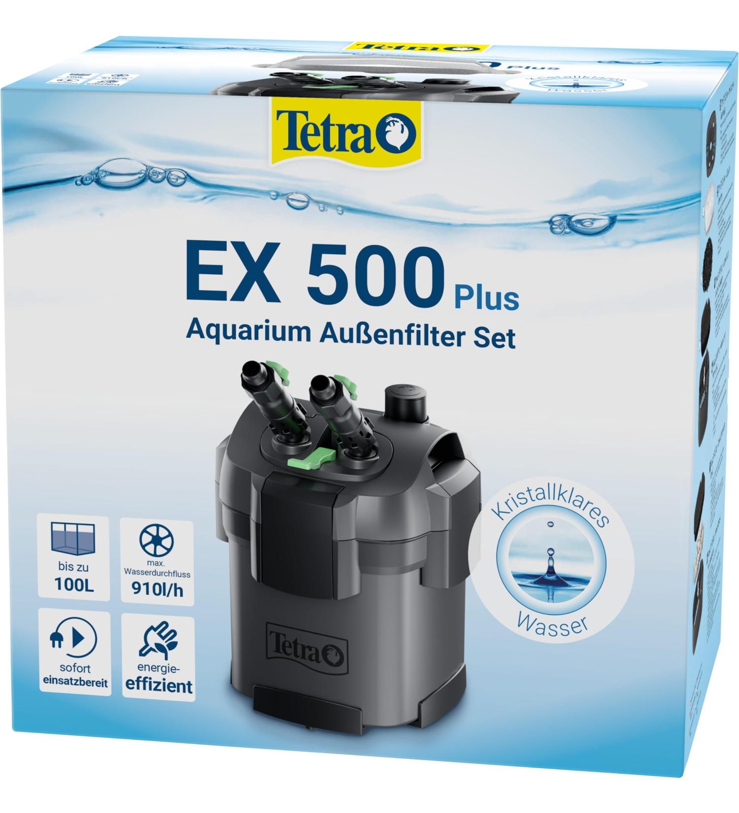 Tetra Aquarium External Filter EX 500 Plus - Powerful Filter for Aquariums Up to 100L | Crystal Clear Water for Fish - Buy Online on SooperMarket.com