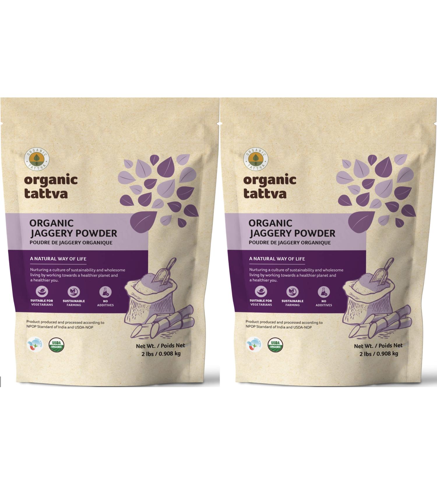 Organic Tattva Jaggery Powder 2 LBS Pack x 2 | Combo Value Pack ($50) | Pure & Natural - Buy Online on SooperMarket.com