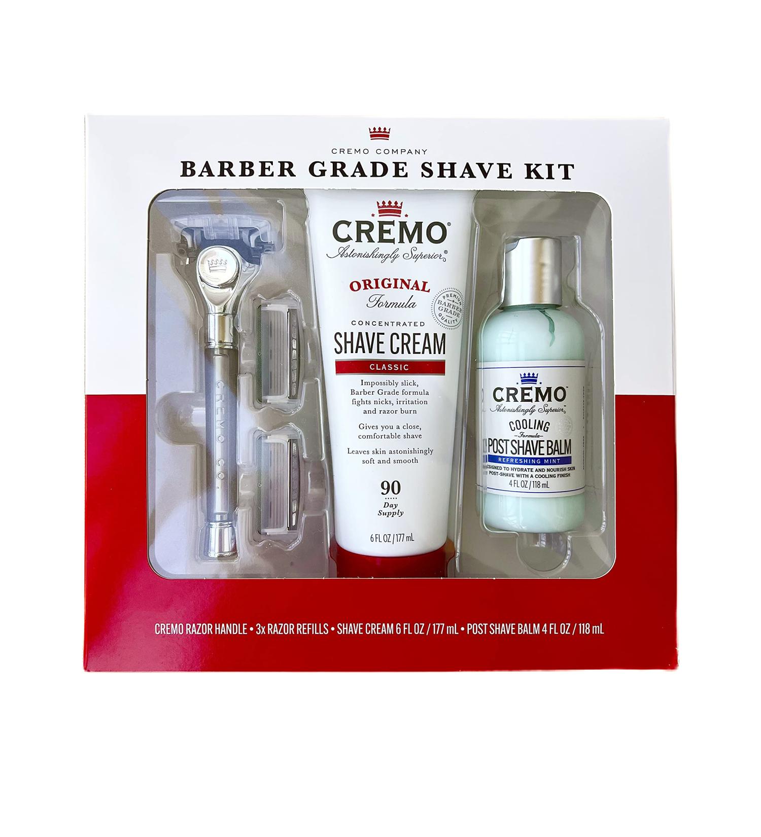 Cremo Barber Grade Shave Kit White - Premium Shaving Essentials for a Close Comfortable Shave | International Shipping Available - Buy Online on SooperMarket.com
