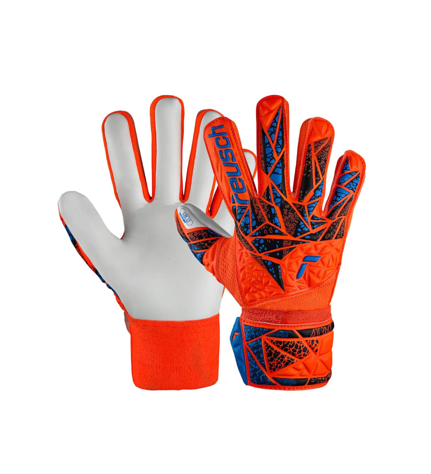 Reusch Youth Attrakt Starter Finger Support Goalkeeper Gloves - Unisex Junior 6 Orange-Blue | International Shipping Available - Buy Online on SooperMarket.com