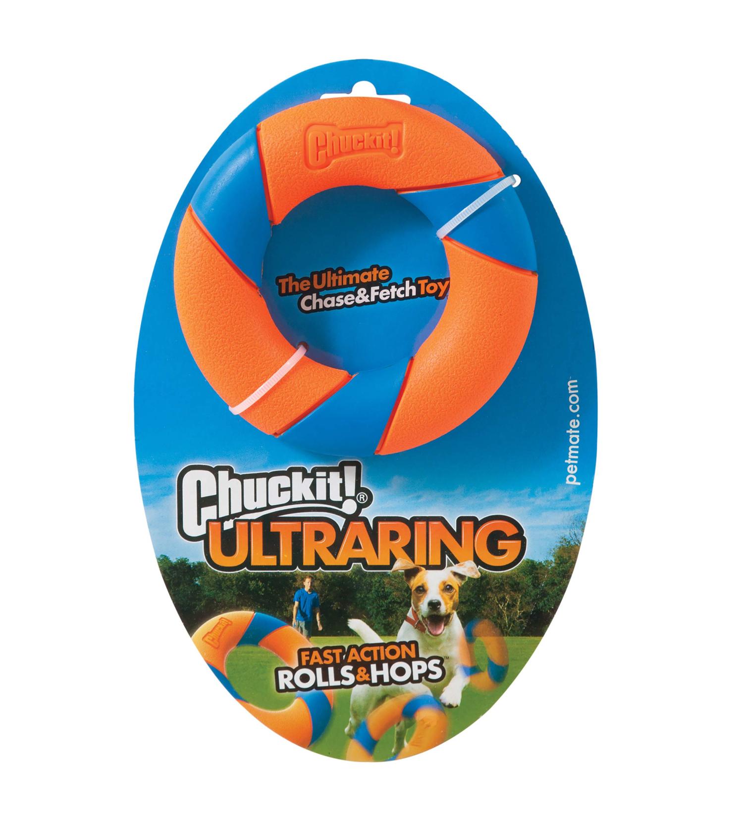 Chuckit! Ultra Ring Flying Disc - High Visibility Rubber Dog Toy for Throw and Fetch - Buy Online on SooperMarket.com
