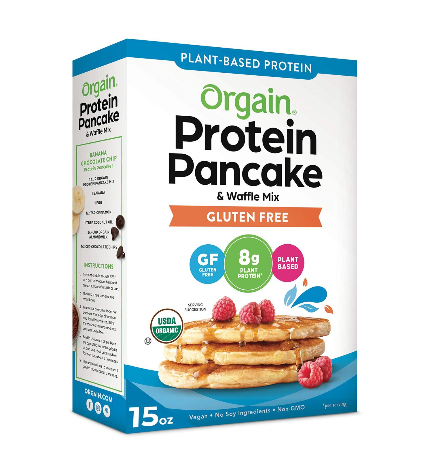 Orgain Gluten Free Protein Pancake & Waffle Mix - Organic Rice Flour - 8g Plant Based Protein - Dairy & Soy Free - Non-GMO - 15 Oz - Buy Online on SooperMarket.com